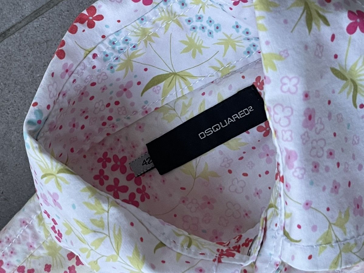Dsquared2 Dsquared2 Flower All Over Print White Button Up Shirt Size M / US 6-8 / IT 42-44 - 14 Thumbnail