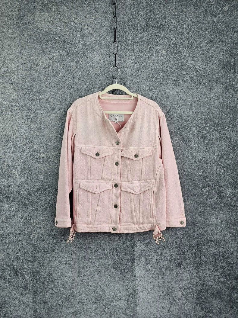 Chanel Chanel Solid color round-neck denim jacket Size XS / US 0-2 / IT 36-38 - 1 Thumbnail