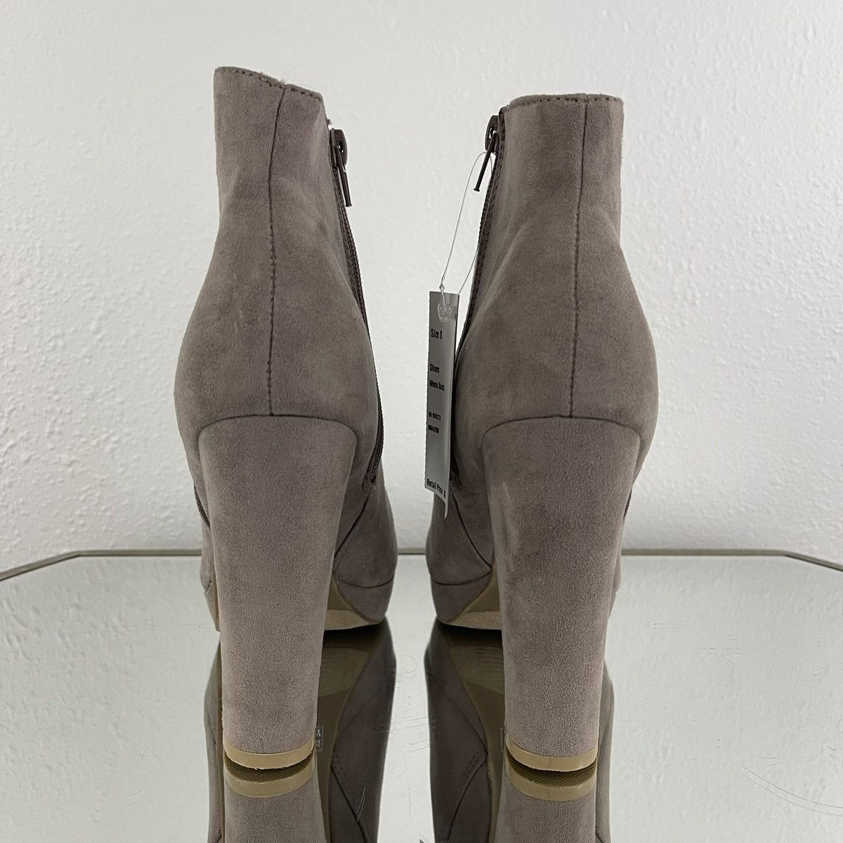 Other REPORT Taupe Tan Faux Suede Lyle High Block Heel Ankle Boots Size US 8 / IT 38 - 5 Thumbnail