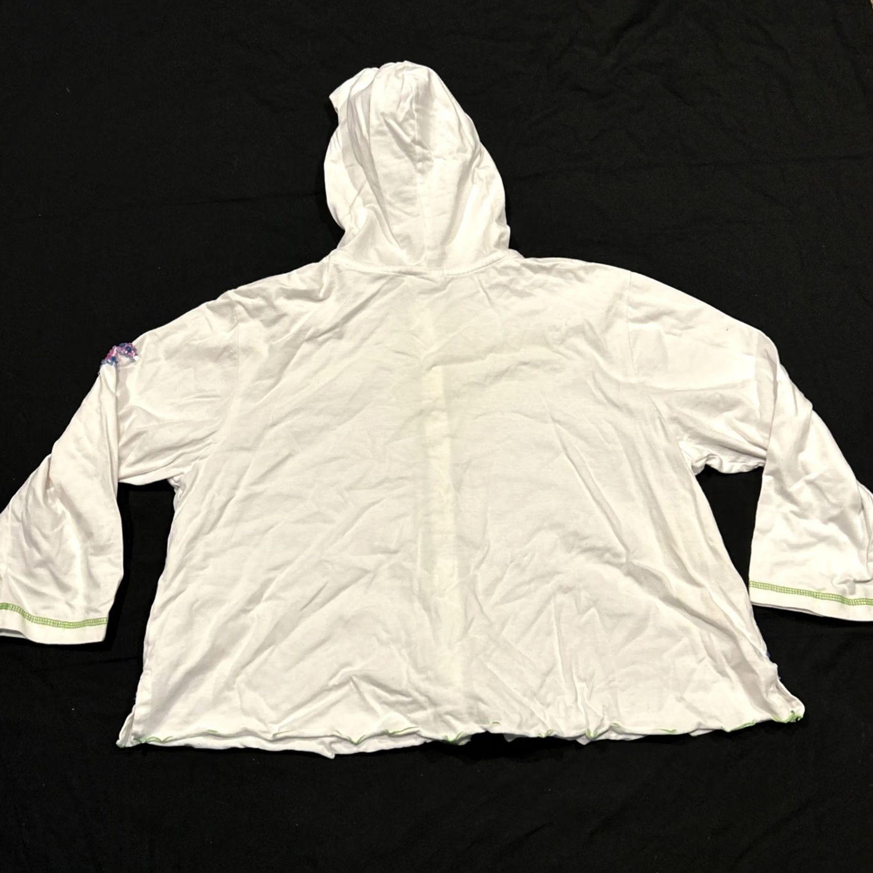 Vintage USINDO Y2K Cute Graphic White Button-Up Hoodie Light Jacket Women M B29 Size M / US 6-8 / IT 42-44 - 3 Thumbnail