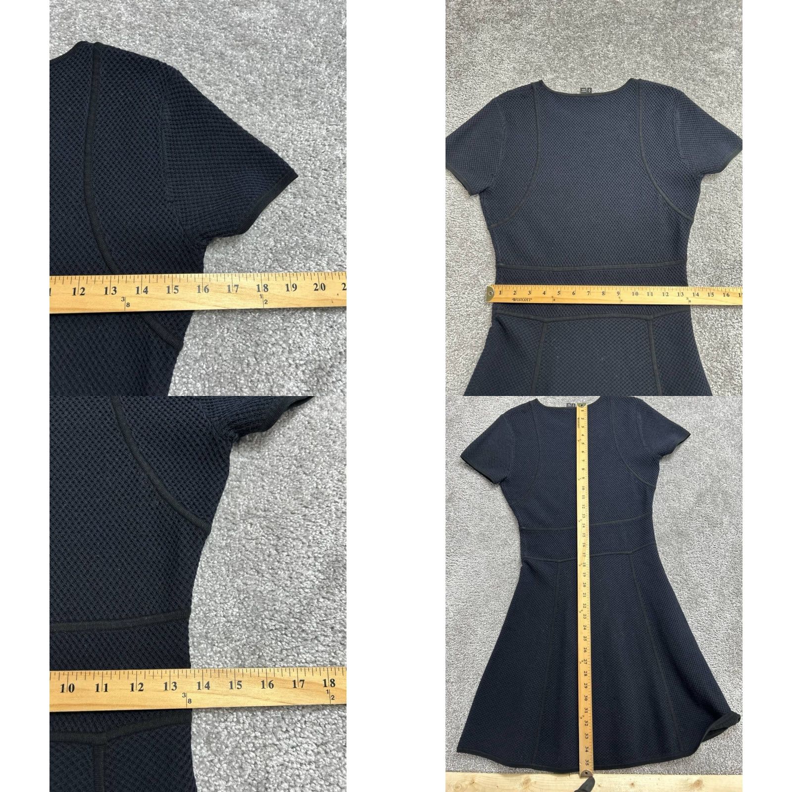 Theory Theory Shirt Womens Small Blue Viscose Knit Fit & Flare Dress Casual, Party/Cocktail, Knee Length, Round Neck, Short Sleeve, Pullover, Brand Theory Size S / US 4 / IT 40 - 8 Thumbnail