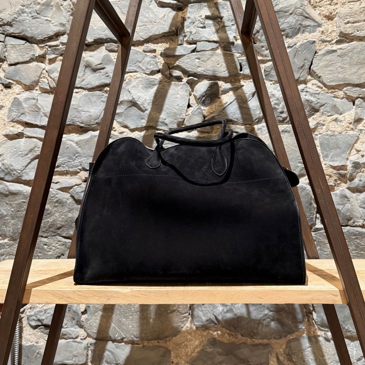 The Row The Row Black Suede Soft Margaux 17 Bag Size ONE SIZE - 5 Thumbnail