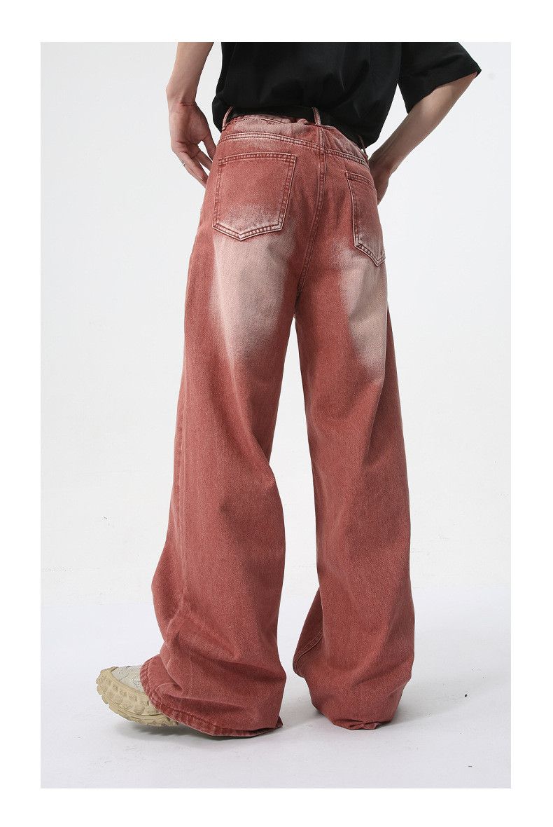 Japanese Brand × Vintage Red Washed Straight Baggy jeans Size US 30 / EU 46 - 2 Thumbnail