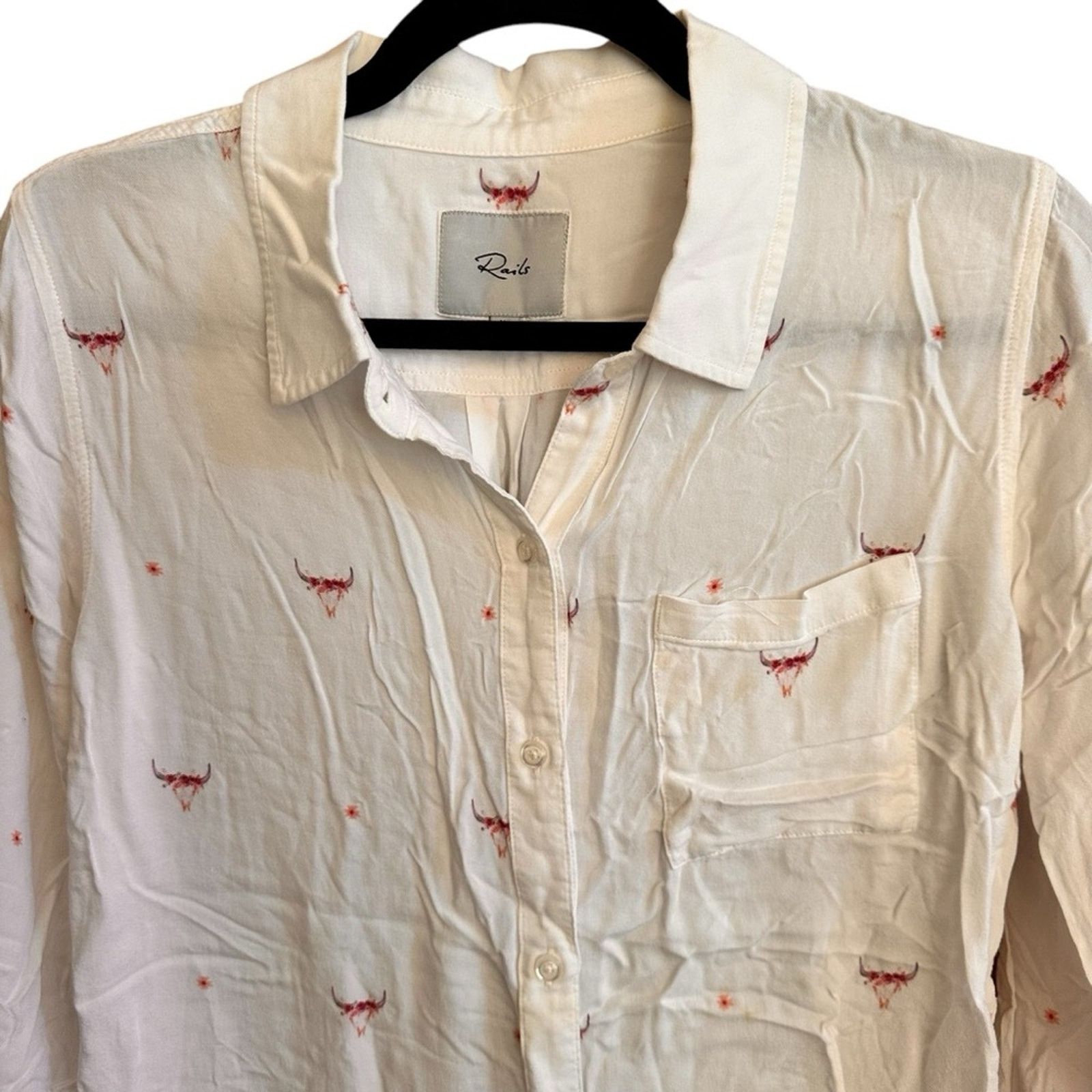Rails Rails “Rocsi” Button Down in Indio Print – White – Size XS Size XS / US 0-2 / IT 36-38 - 7 Thumbnail