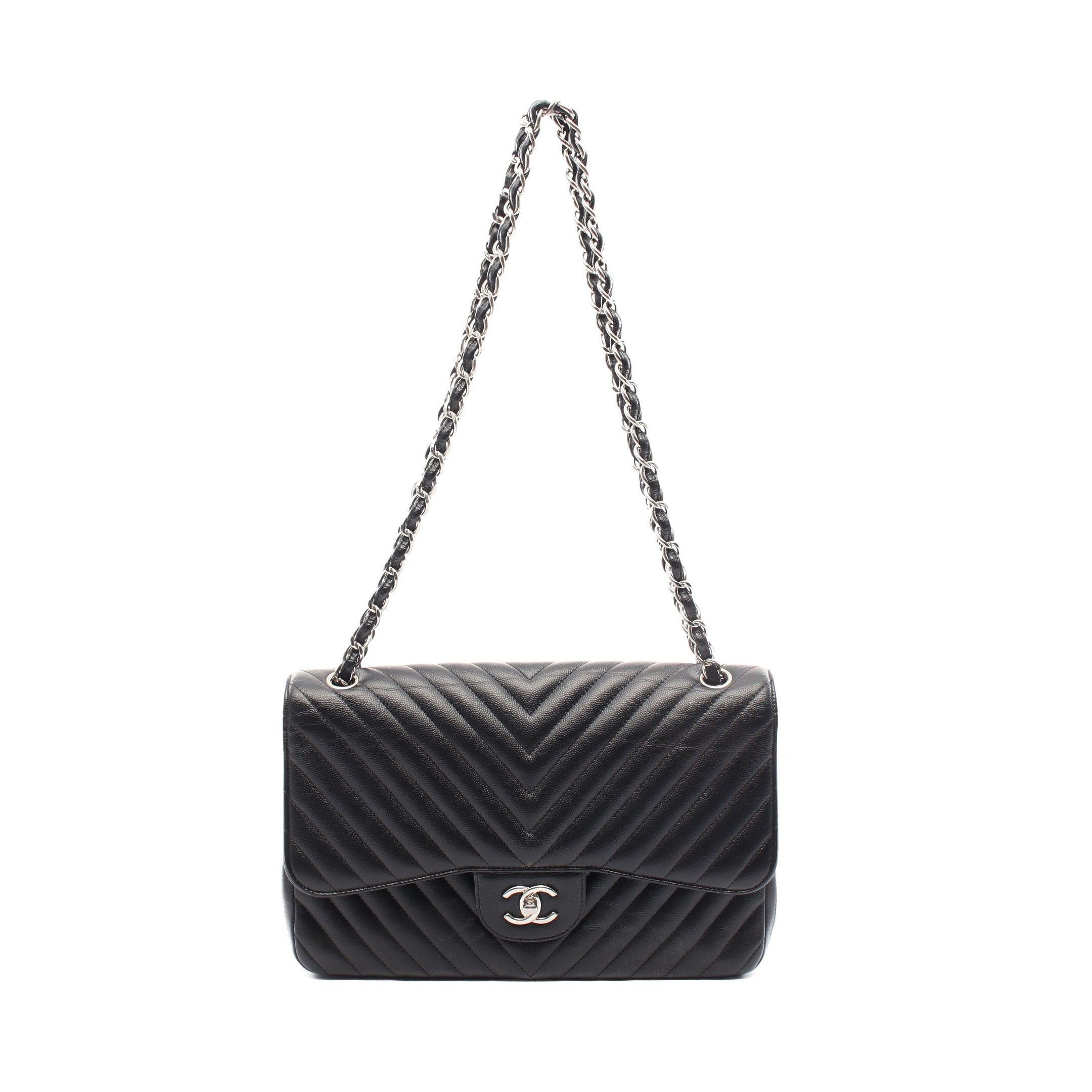 Chanel Chanel Matelasse Double Flap Chain Shoulder Bag Caviar Skin Black Gold Hardware Size ONE SIZE - 1 Thumbnail