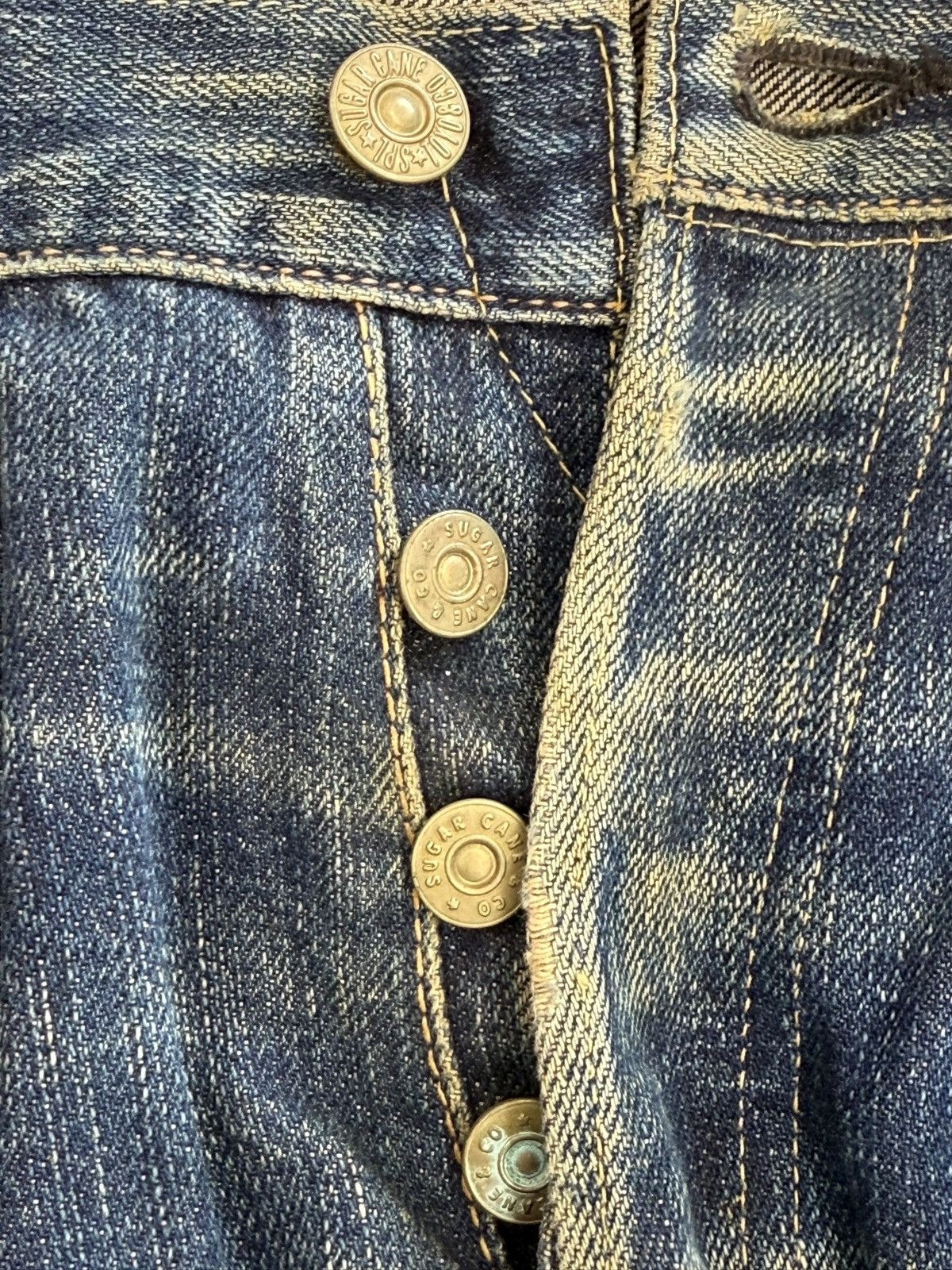 Sugar Cane Sugar Cane 90’s Blue Wash Whiskers Style Denim Jeans Size US 30 / EU 46 - 5 Thumbnail