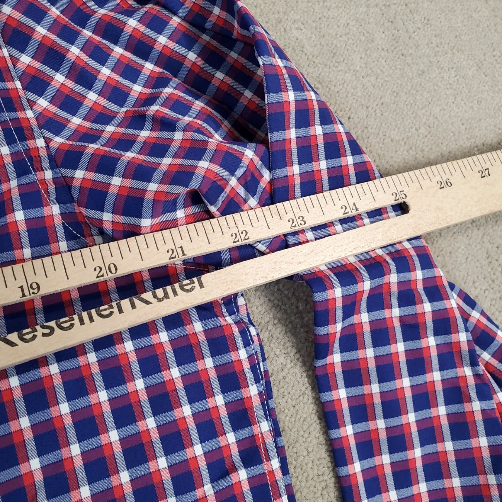 UNTUCKit UNTUCKit Shirt Mens L Blue Red White Button Up Performance Stretch Slim Plaid Jacket? Size US L / EU 52-54 / 3 - 6 Thumbnail