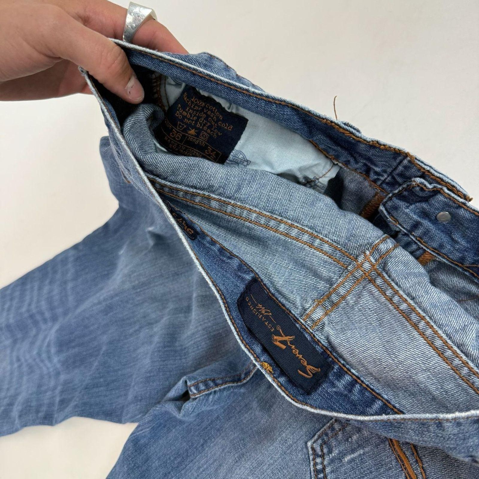If Six Was Nine × Japanese Brand × Vintage Vintage y2k faded embroidered grunge baggy archive jeans Size US 34 / EU 50 - 6 Thumbnail