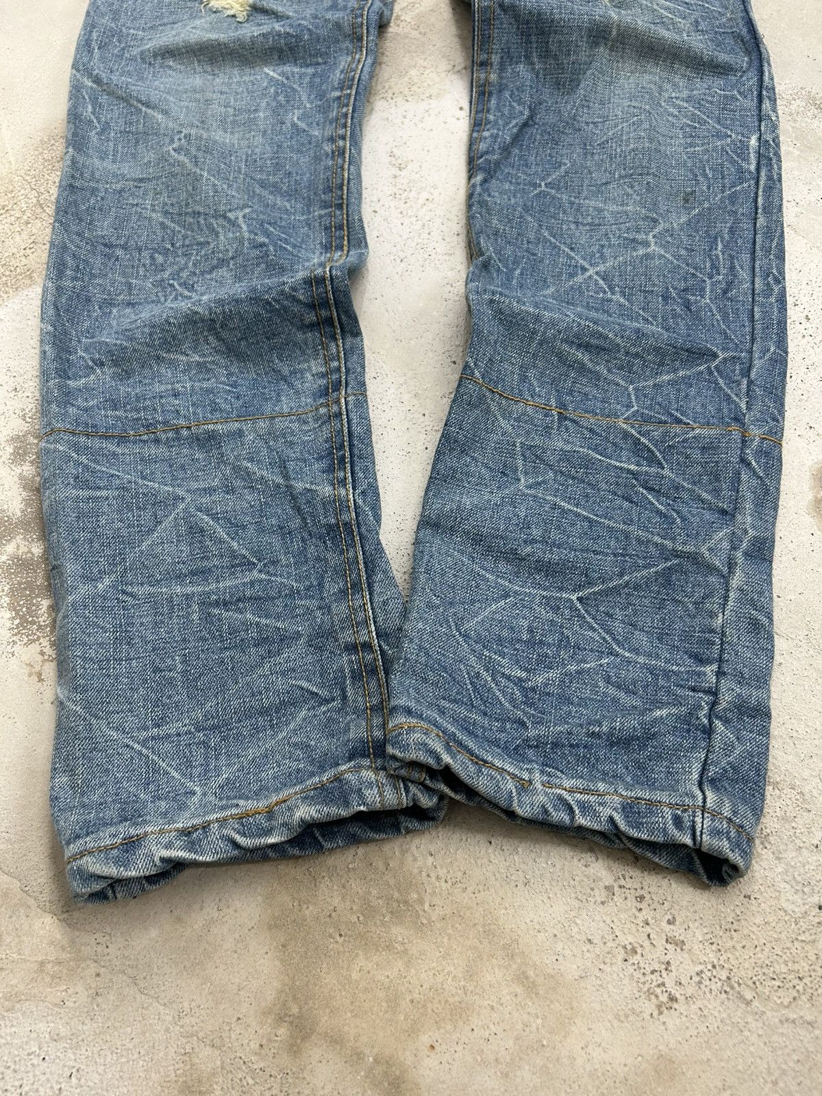 Hysteric Glamour Wave List Double Japan Waist Clawn Marks Cracked Washed Size US 31 - 3 Thumbnail