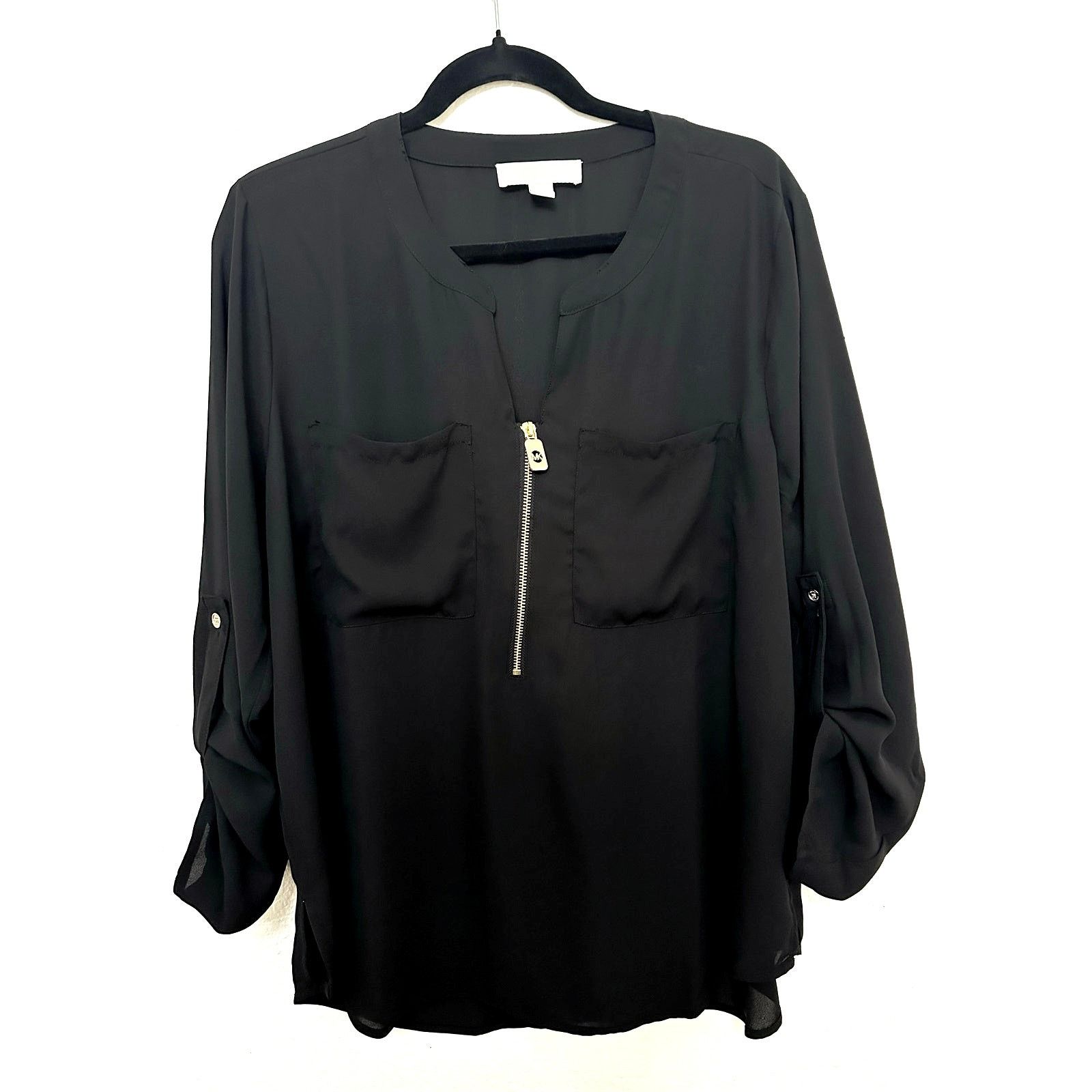 Michael Kors Michael Kors Front-Zip Blouse SZ M Size M / US 6-8 / IT 42-44 - 1 Thumbnail