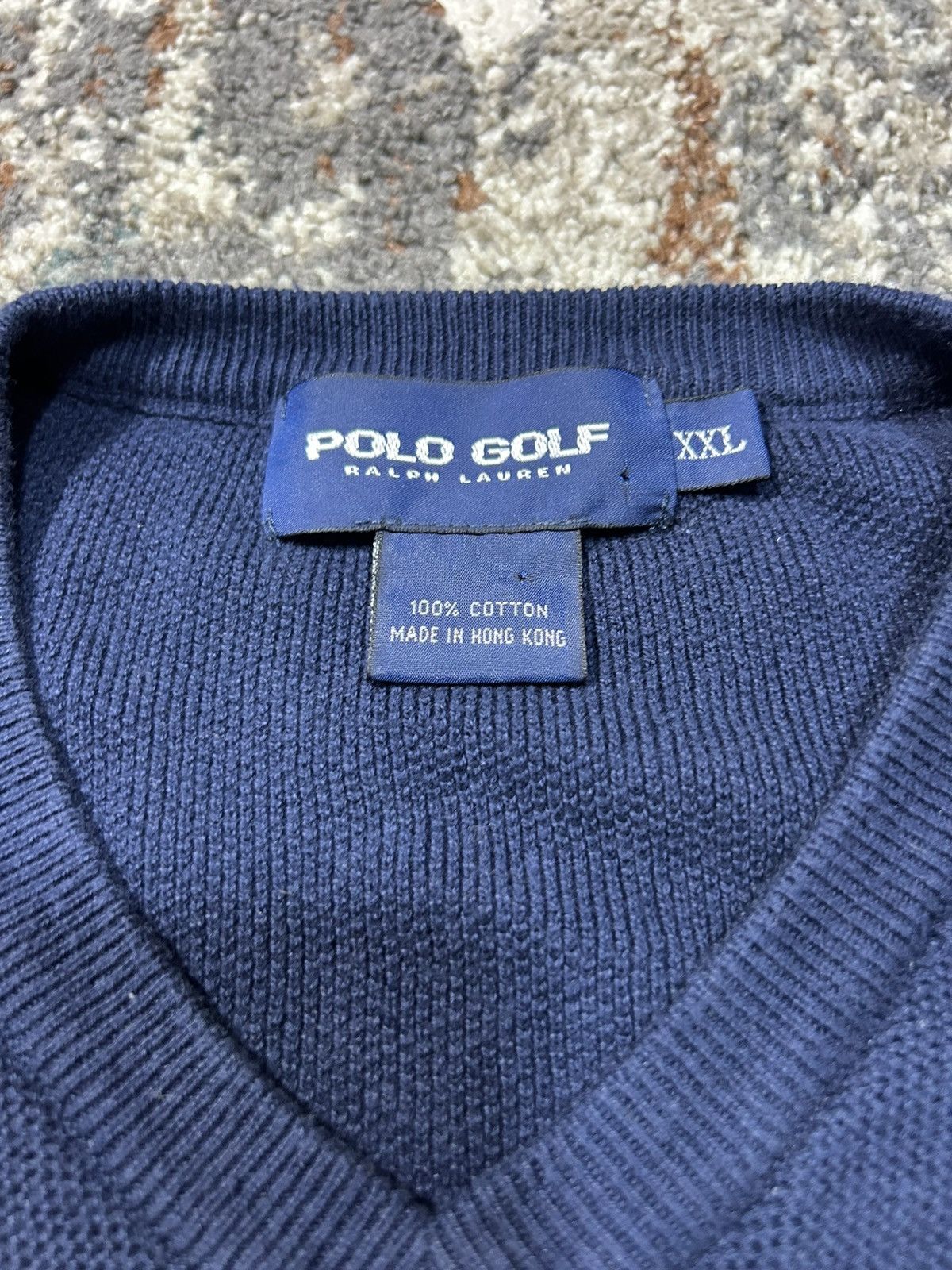 Polo Ralph Lauren Vintage Polo Golf Sweater Vest Cotton Navy Ralph Lauren Size US XL / EU 56 / 4 - 2 Thumbnail