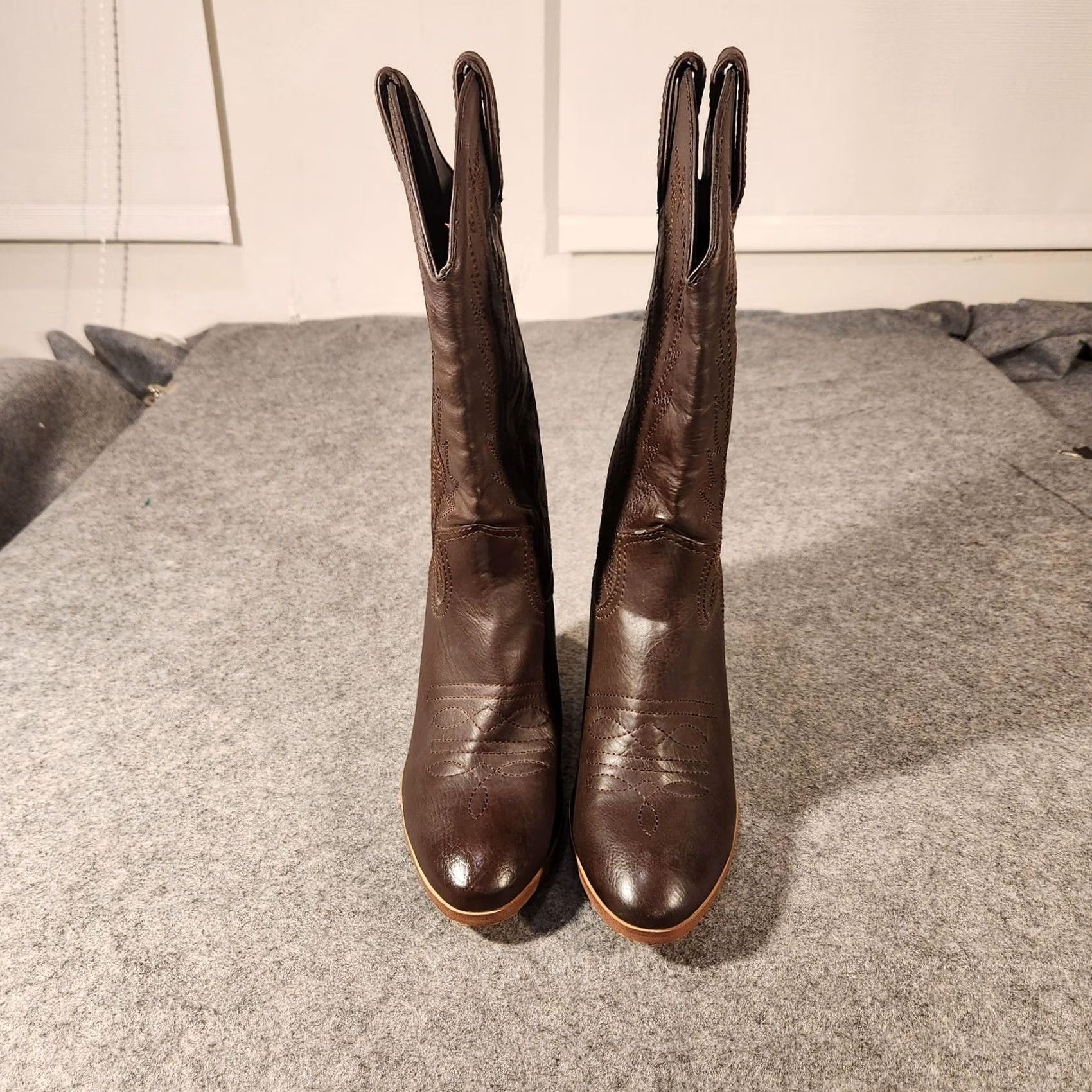 Vintage Miranda Boots Women S 7 Brown Western Mid-Calf Block Heel Cowgirl Style Boots Mens? Size US 7 / IT 37 - 3 Thumbnail