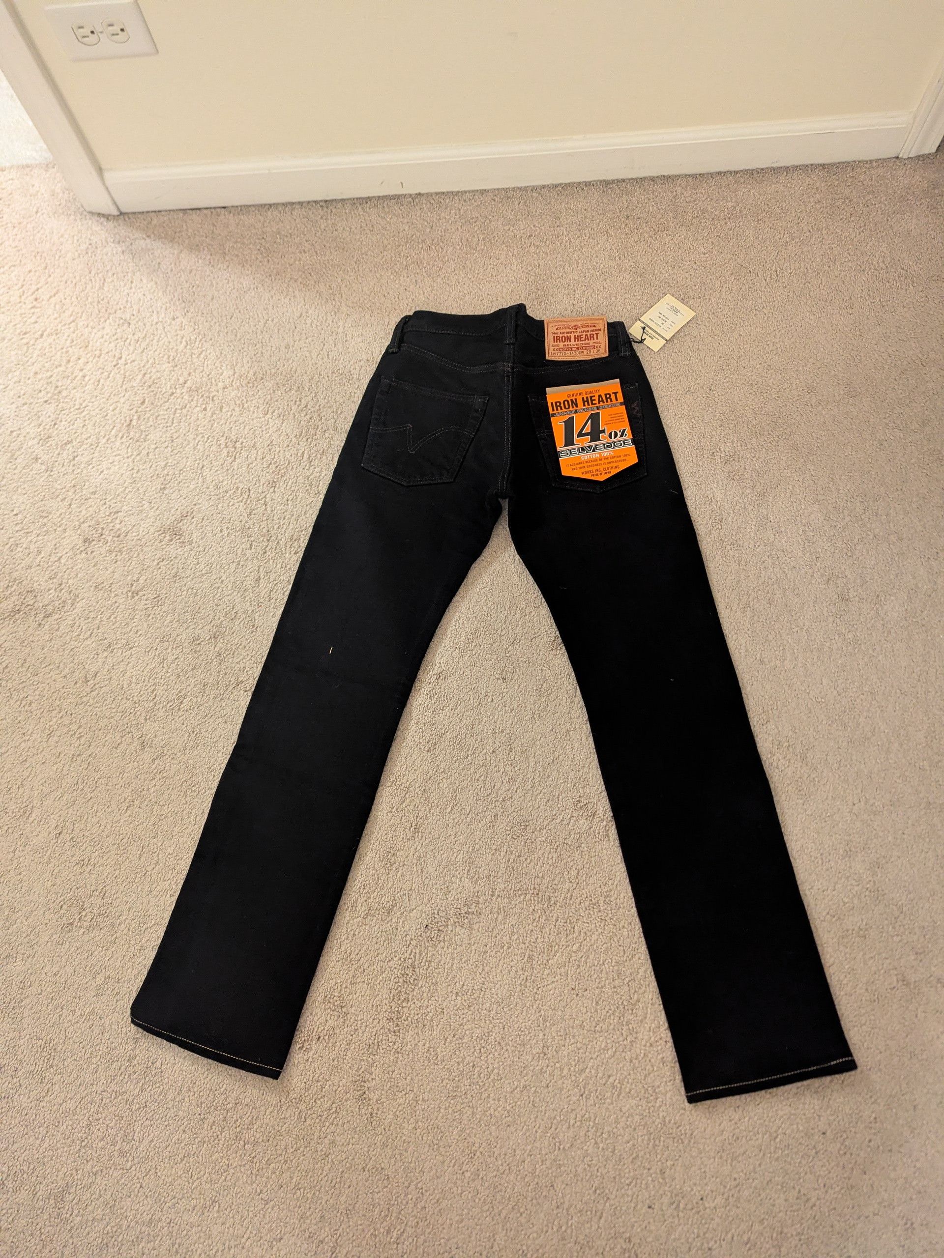 Iron Heart Iron Heart 14oz Selvedge IH-777S-142OD Indigo Overdyed Black Size US 29 - 1 Thumbnail