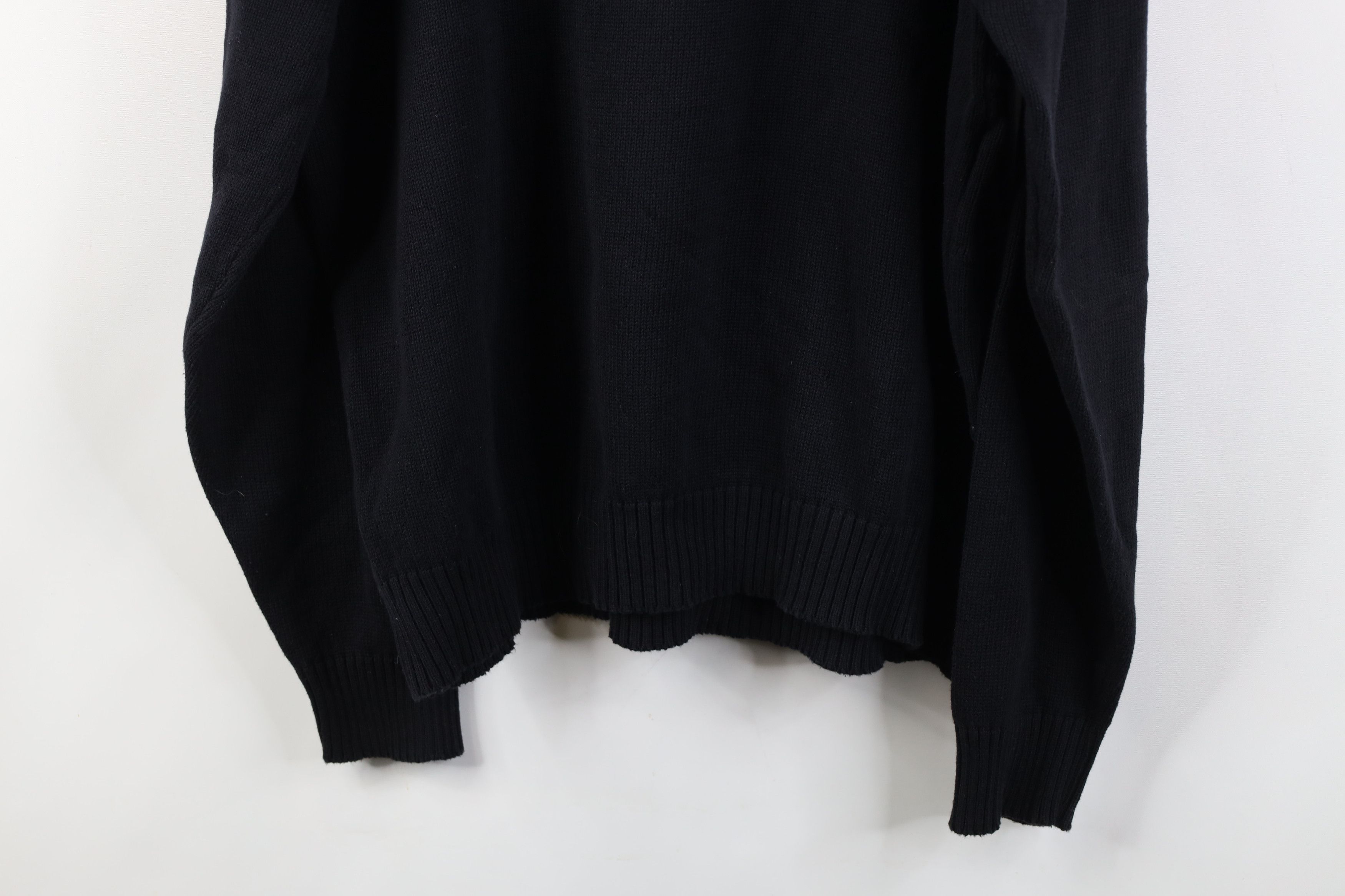 Vintage Vintage 90s Streetwear Ribbed Cable Knit Sweater Black Size US XXL / EU 58 / 5 - 11 Thumbnail