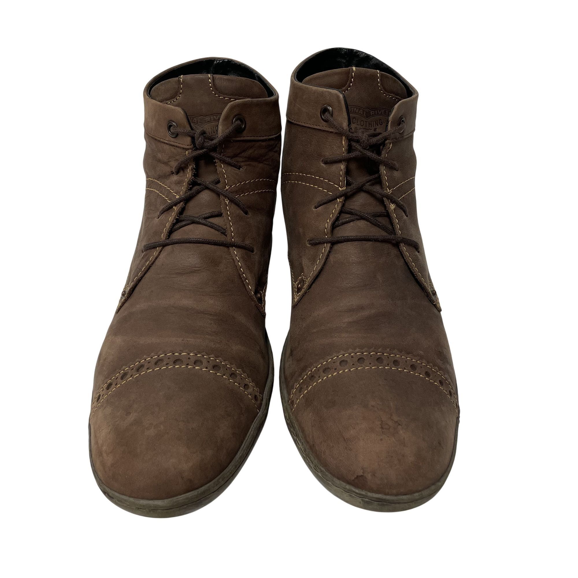 Levi's Vtg Levi's Brown Leather Cap Toe Casual Ankle Boots Size US 11 / EU 44 - 6 Thumbnail