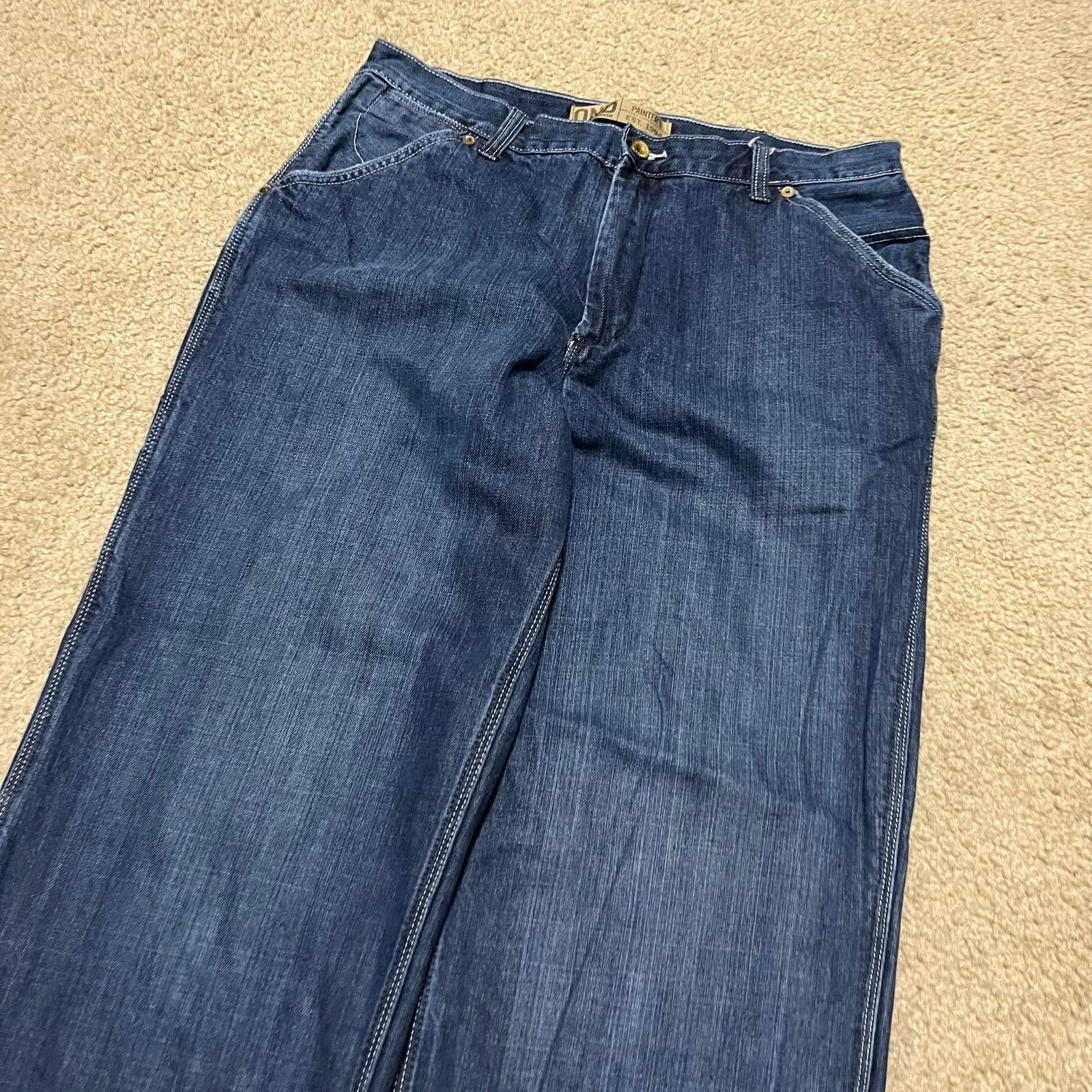Old Navy Old Navy Painters Baggy Skater Wide Leg Dark Jeans 34Wx32L Size US 34 / EU 50 - 4 Thumbnail