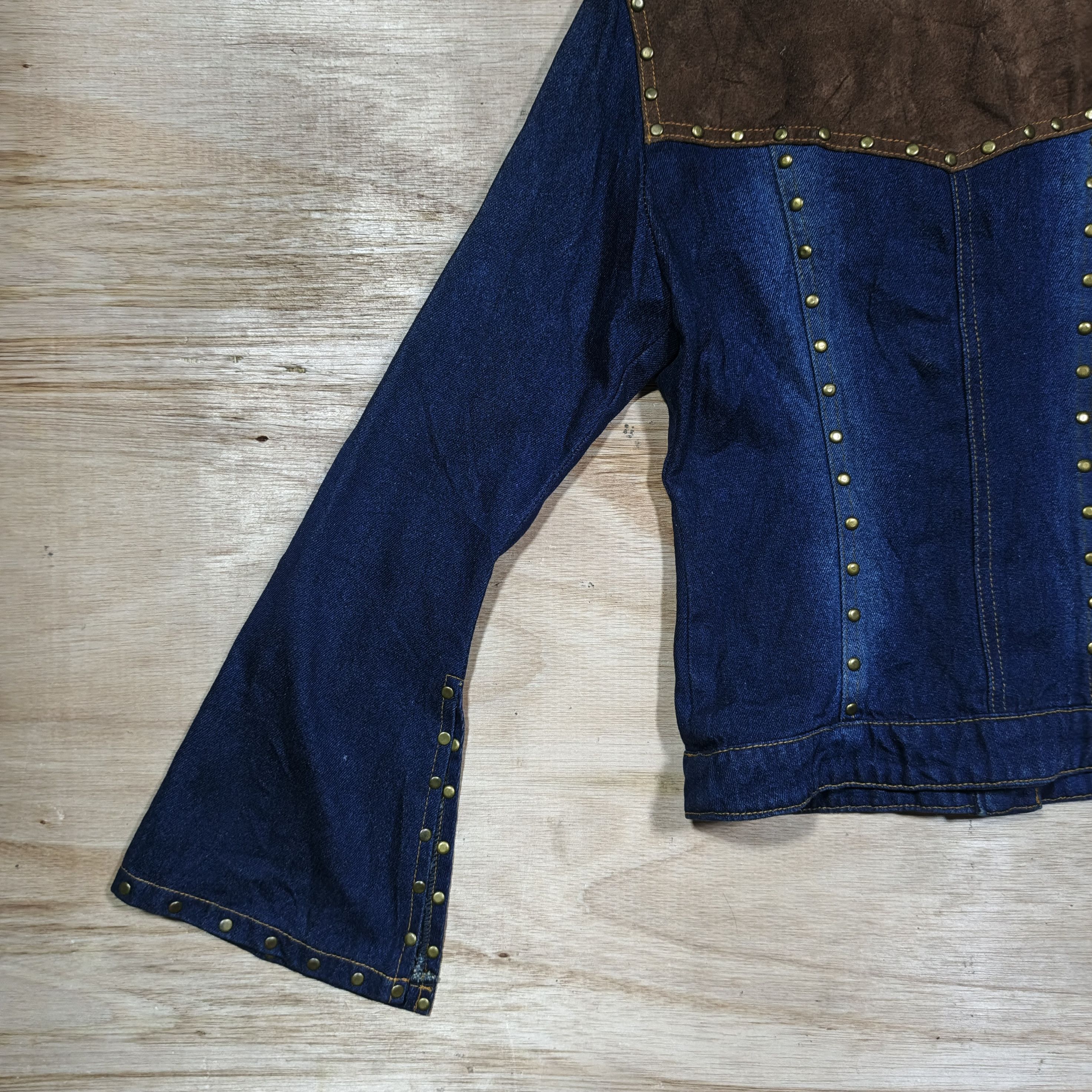 Japanese Brand Ministate Studded Western Flare Sleeve Denim Jacket Size M / US 6-8 / IT 42-44 - 9 Thumbnail