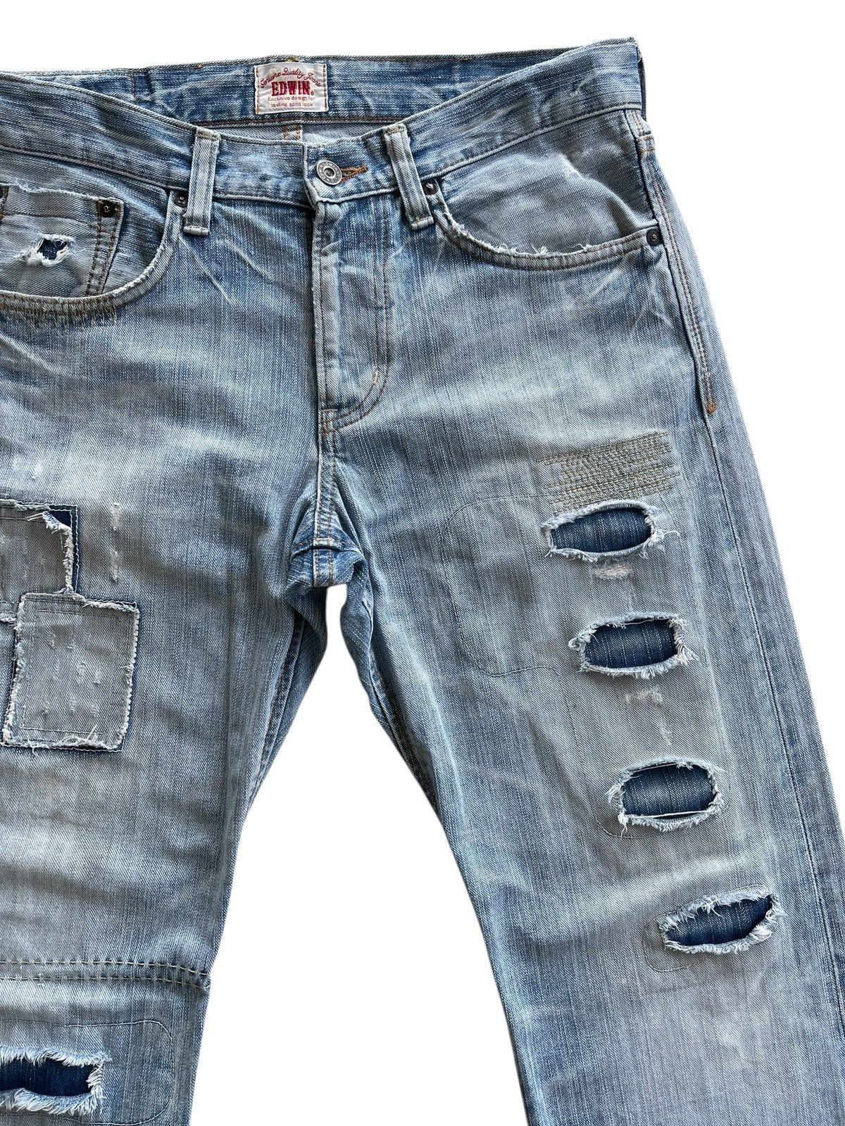 Vintage Vintage Edwin EV Distressed Patchwork Denim Size US 33 - 5 Thumbnail
