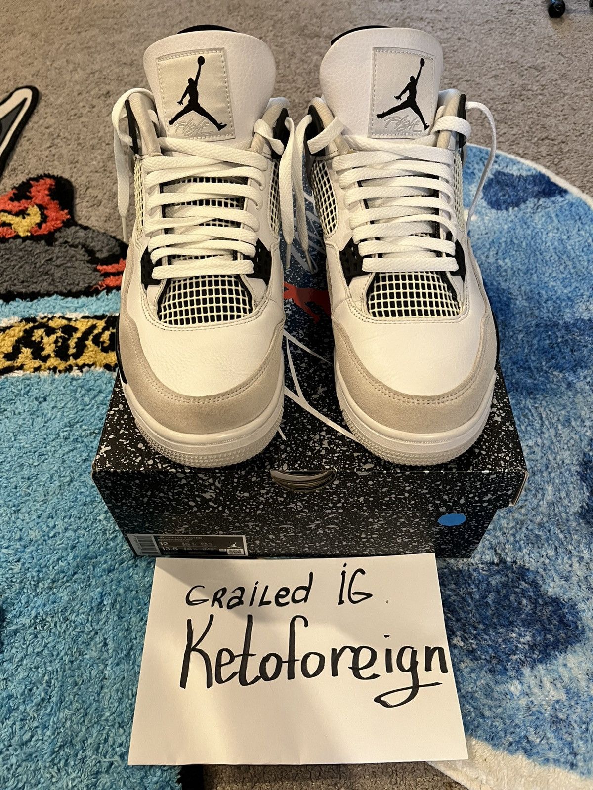 Jordan Brand × Nike Jordan 4 military Blacks flawless Size US 12 / EU 45 - 4 Thumbnail