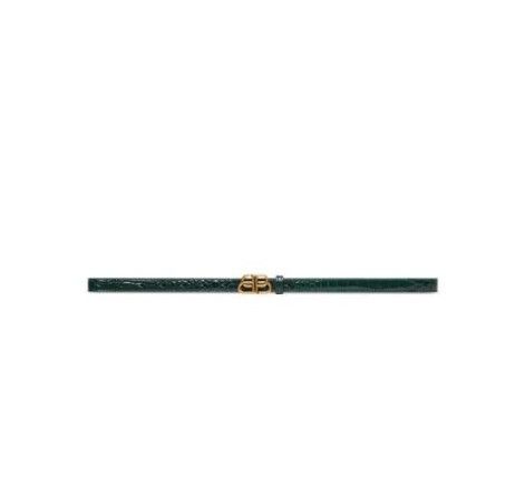 image of Balenciaga O1In1G1123 Thin Belt In Green, Men's