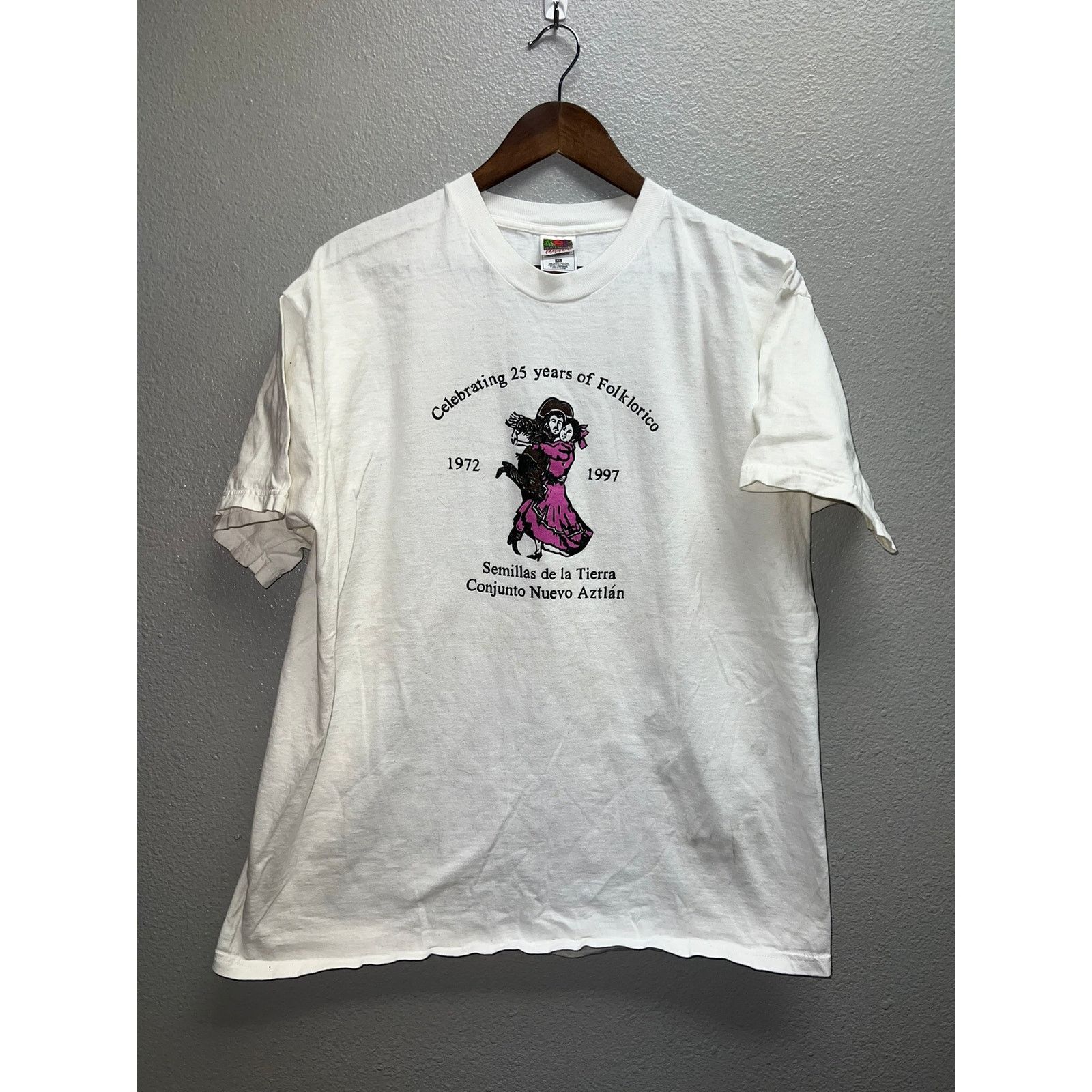 Fruit Of The Loom Vintage Folklorico Shirt Traditional Mexican Dance Tee 90s X Size US XL / EU 56 / 4 - 1 Thumbnail
