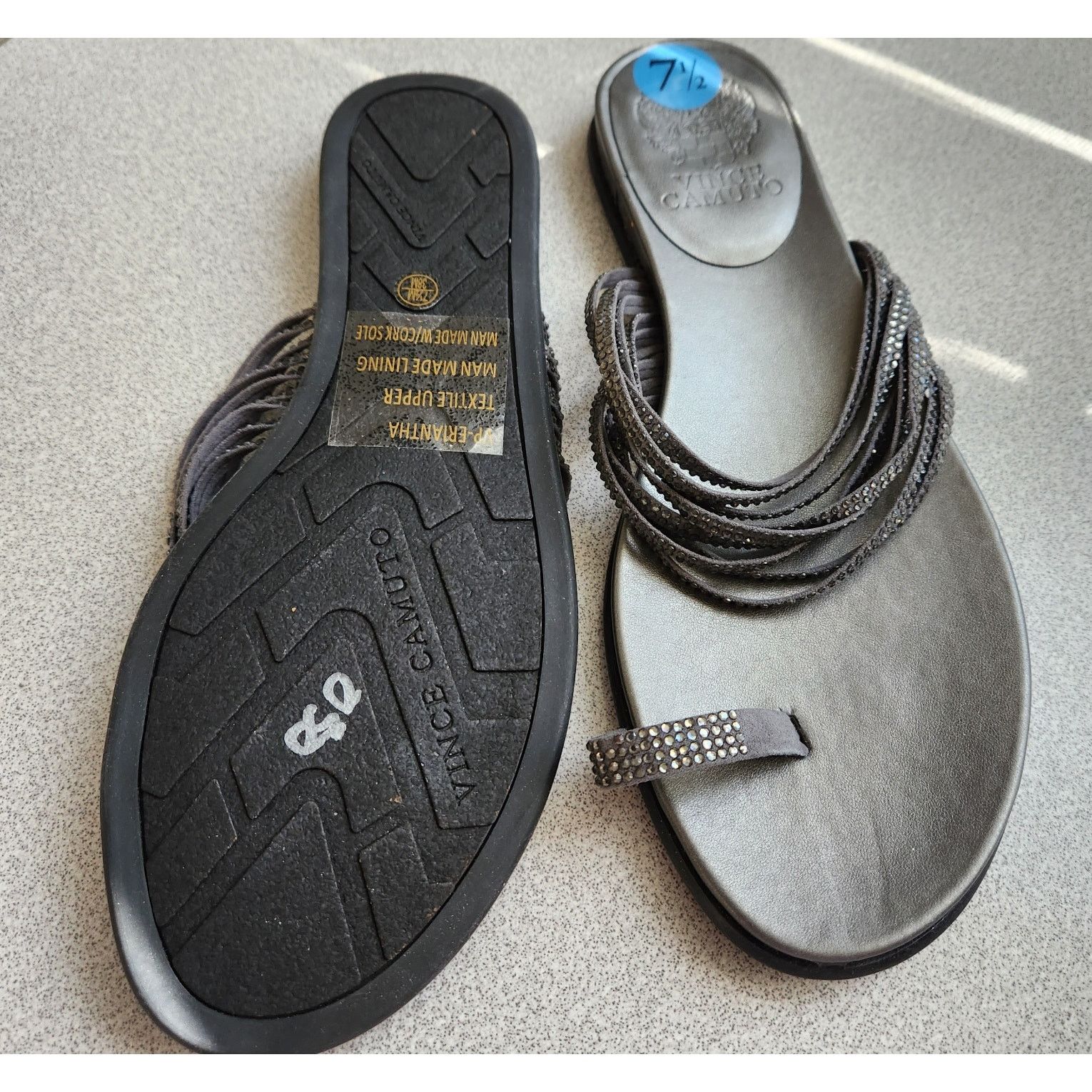 Vince Camuto Vince Camuto Gray Eriantha Rhinestones Sandals Size 7.5 NWT Size US 7.5 / IT 37.5 - 3 Thumbnail