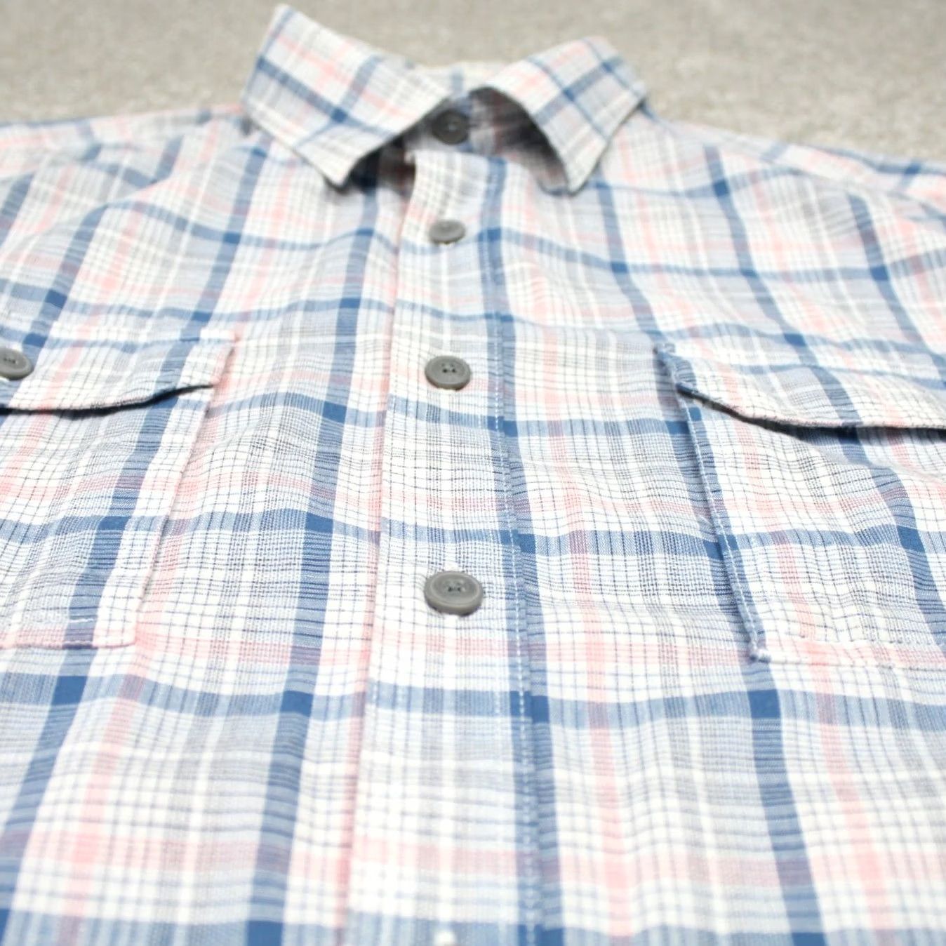 Croft & Barrow Croft & Barrow Shirt Mens Large Blue/Pink/White Quick-Dry Cotton Stretch S/S Plaid Button-Up Casual/Workwear Size US L / EU 52-54 / 3 - 4 Thumbnail