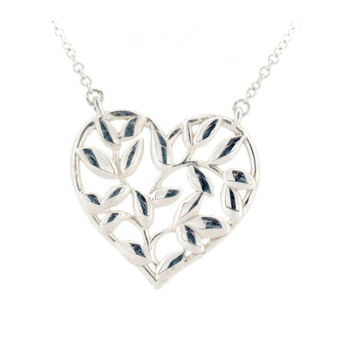 Tiffany & Co. Tiffany & Co. Tiffany Olive Leaf Heart AG925 Necklace Metal Necklace Size ONE SIZE - 1 Thumbnail