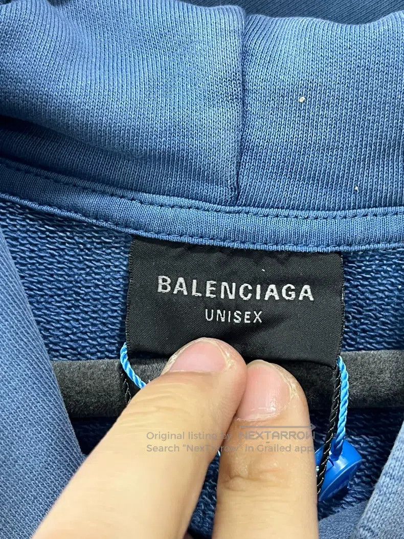 Balenciaga Balenciaga Haze Blue Tape Letter Hoodie Size US M / EU 48-50 / 2 - 4 Thumbnail