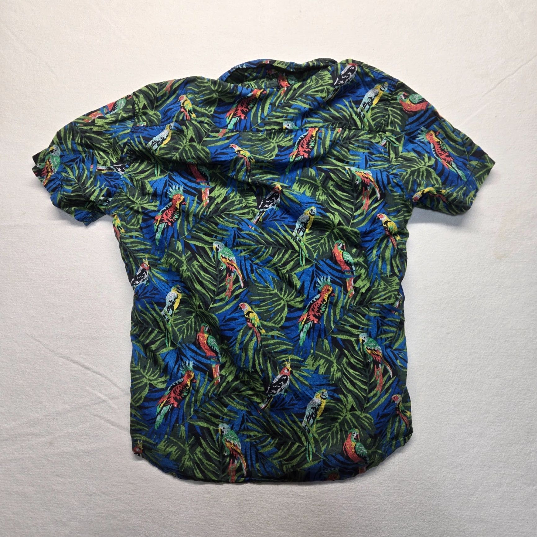 American Eagle Outfitters American Eagle Button-Up Shirt Hawaiian Animal Print Parrots Medium Multicolor Mens Size US M / EU 48-50 / 2 - 7 Thumbnail