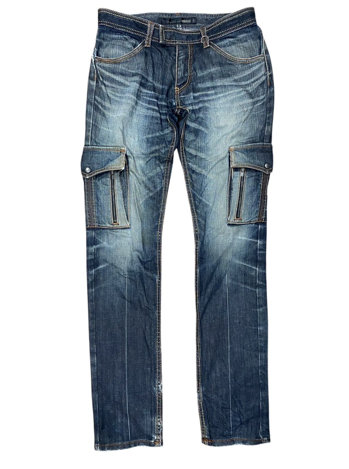 Japanese Brand Rare SCHLUSSEL Skinny Cargo Pant Size US 31 - 1 Thumbnail