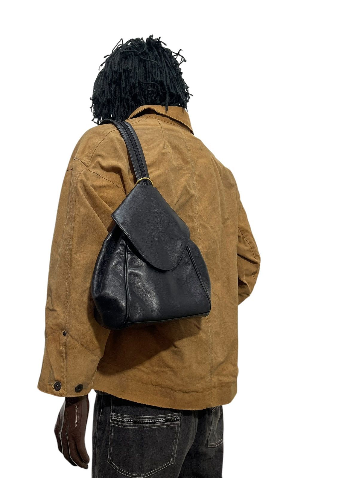 Japanese Brand Full Leather Kawano 2 Way Backpack Shoulder Bag 1🟩4 Size ONE SIZE - 3 Thumbnail