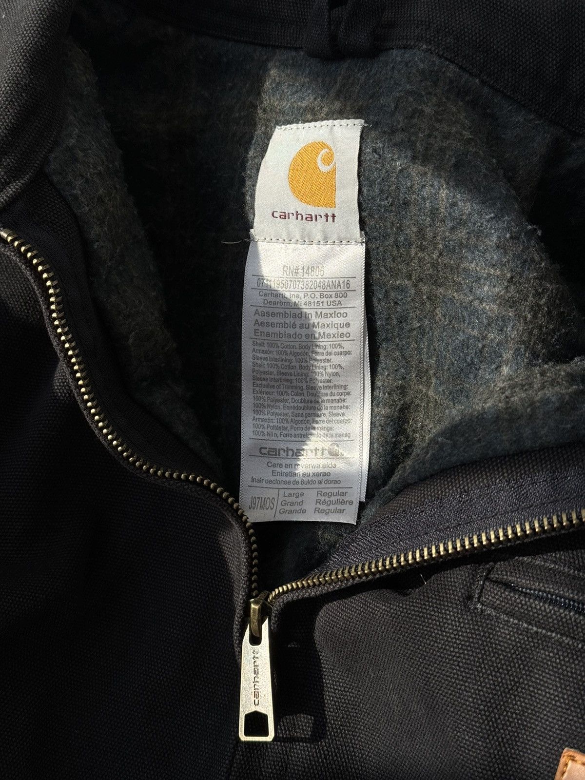 Carhartt × Vintage Vintage Carhartt Detroit jacket Black 90s Archive Zip Up Size US L / EU 52-54 / 3 - 15 Thumbnail
