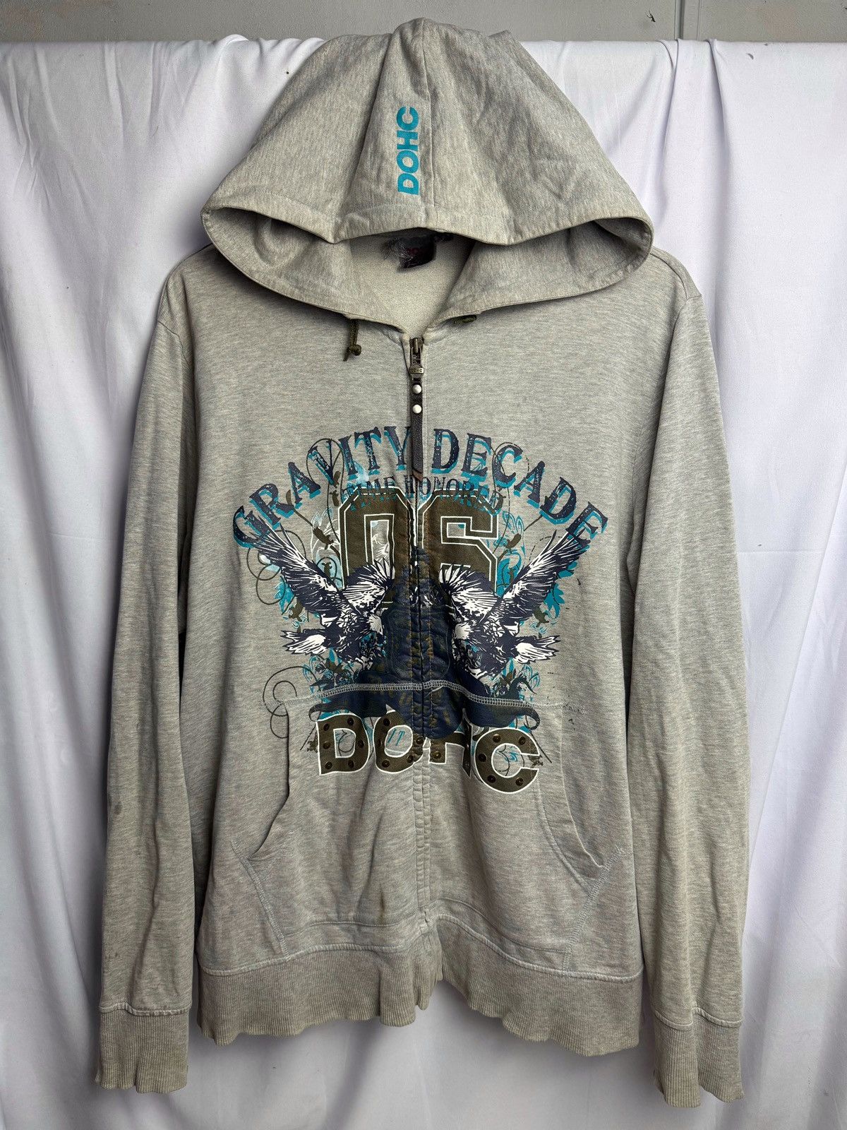 If Six Was Nine × Japanese Brand × Le Grande Bleu (L.G.B.) Japanese Trashed Hoodie Doch Poem Size US XL / EU 56 / 4 - 1 Thumbnail