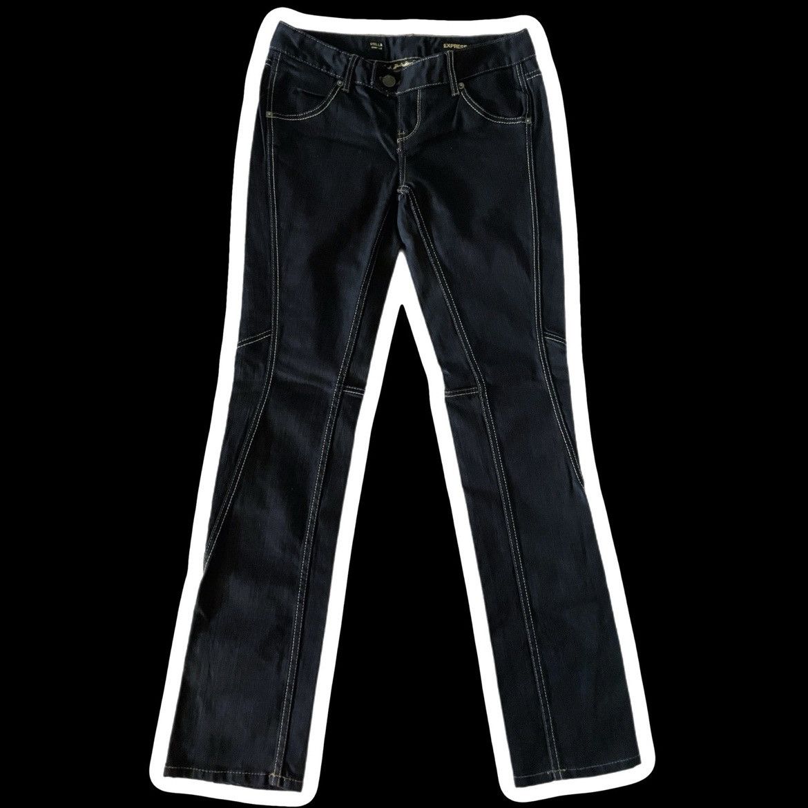 Express express jeans - stella skinny, dark wash cotton, sz 4 Size 27" / US 4 / IT 40 - 1 Thumbnail
