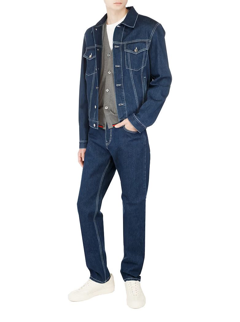 Gucci o1loc1c1225 789232 Lasered Tapered Denim Pant in Navy Size US 32 / EU 48 - 4 Thumbnail