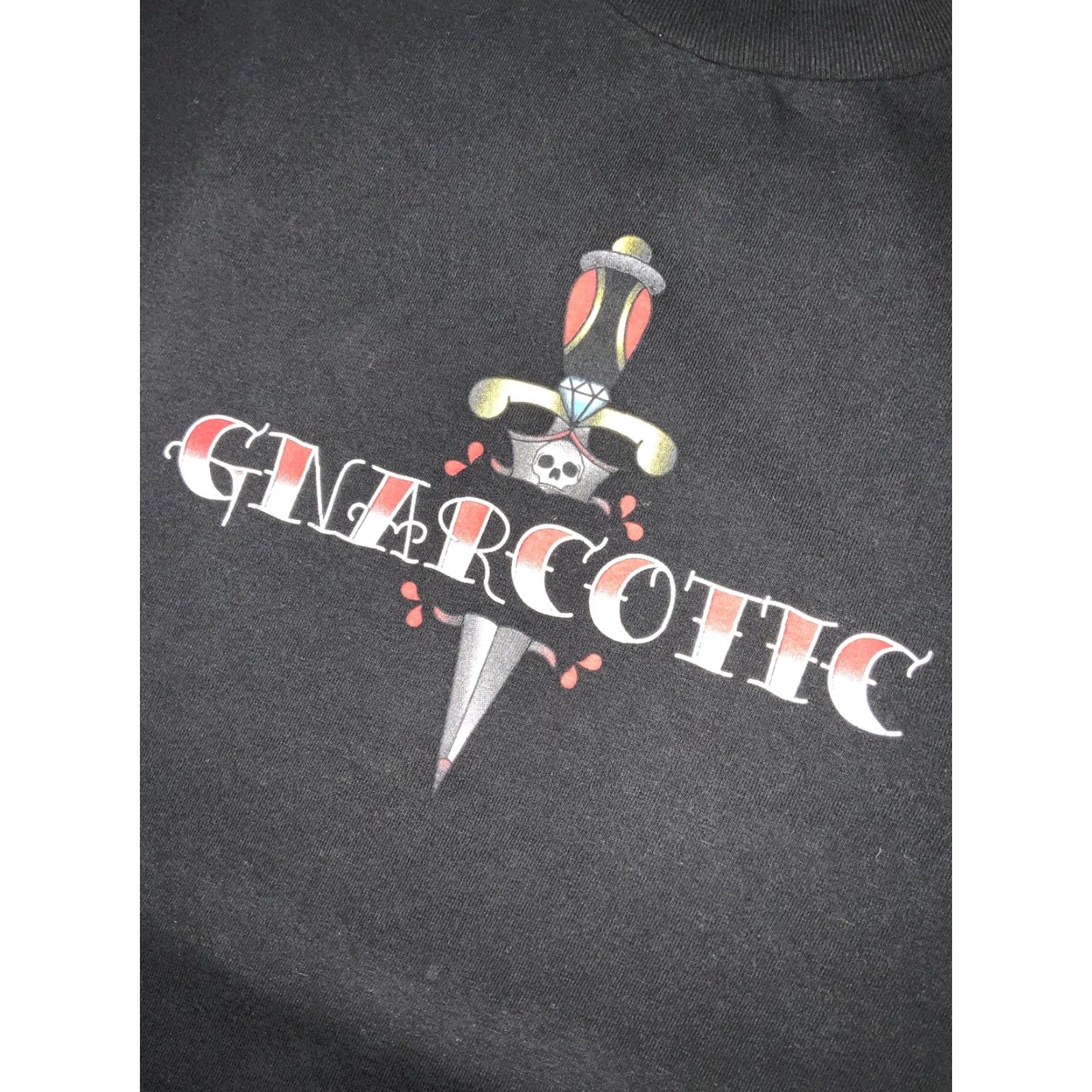 Vintage Gnarcotic Street Addict Lil Gnar Knife Tattoo Skull Skate Graphic T-Shirt Sz. L Size US L / EU 52-54 / 3 - 6 Thumbnail