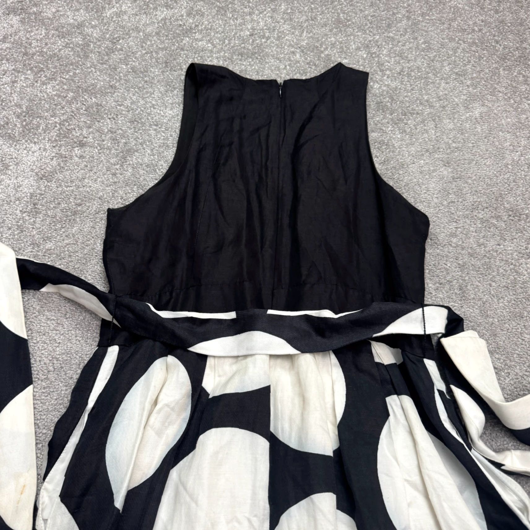 Banana Republic Banana Republic Polka Dot Colorblock Dress Womens 12 Sleeveless Halter A-Line Linen Black White 70s? Size XL / US 12-14 / IT 48-50 - 3 Thumbnail