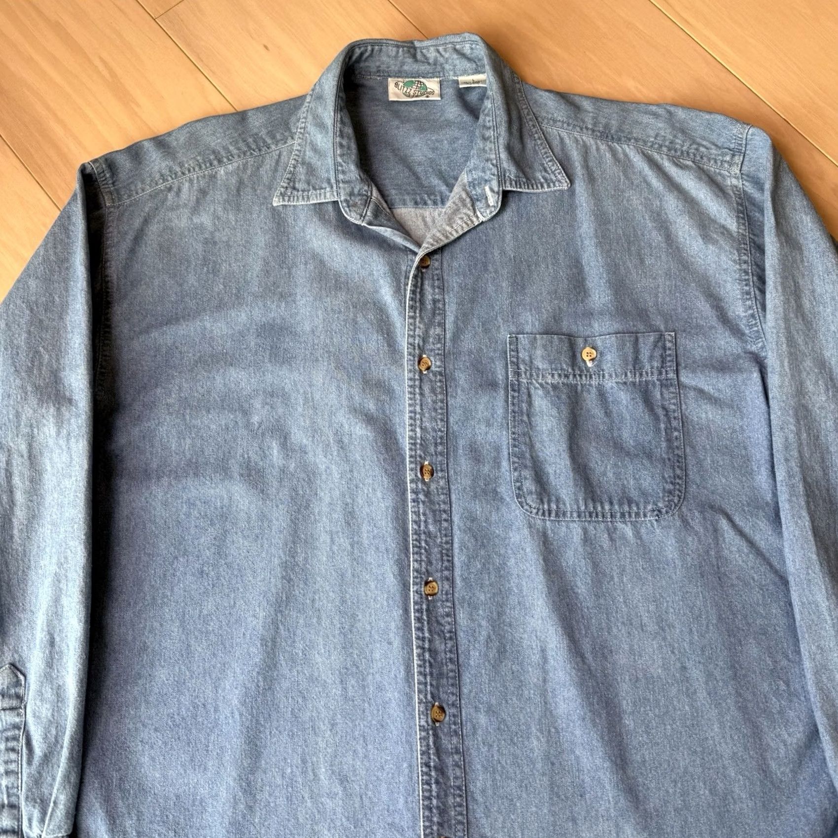 Vintage VINTAGE Flintstones Shirt Large Blue Long Sleeve Button Up Hanna Barbera Cartoon Shirt Size US L / EU 52-54 / 3 - 4 Thumbnail