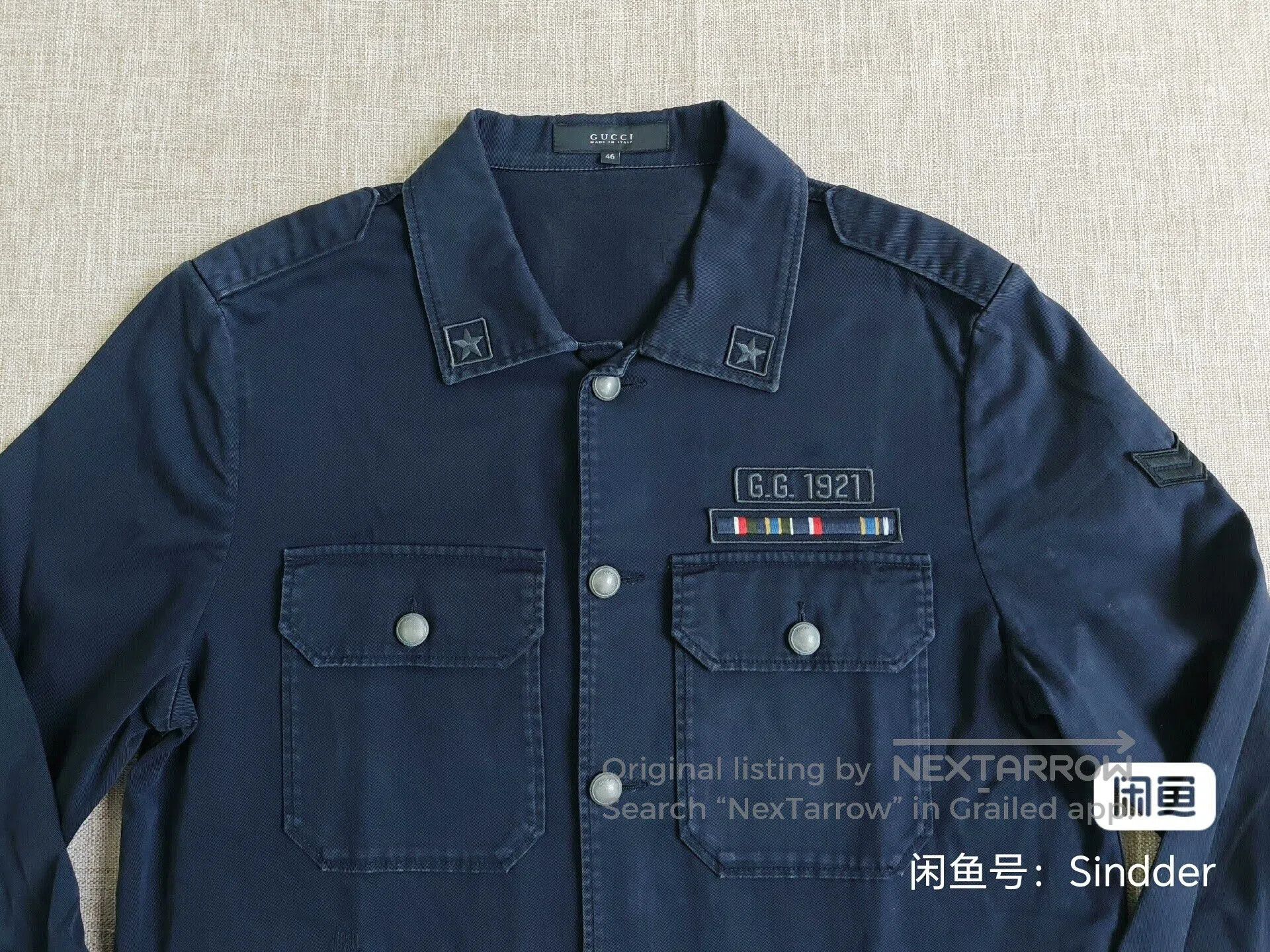 Gucci Gucci Men's Washed Shirt Jacket. Size US S / EU 44-46 / 1 - 2 Thumbnail