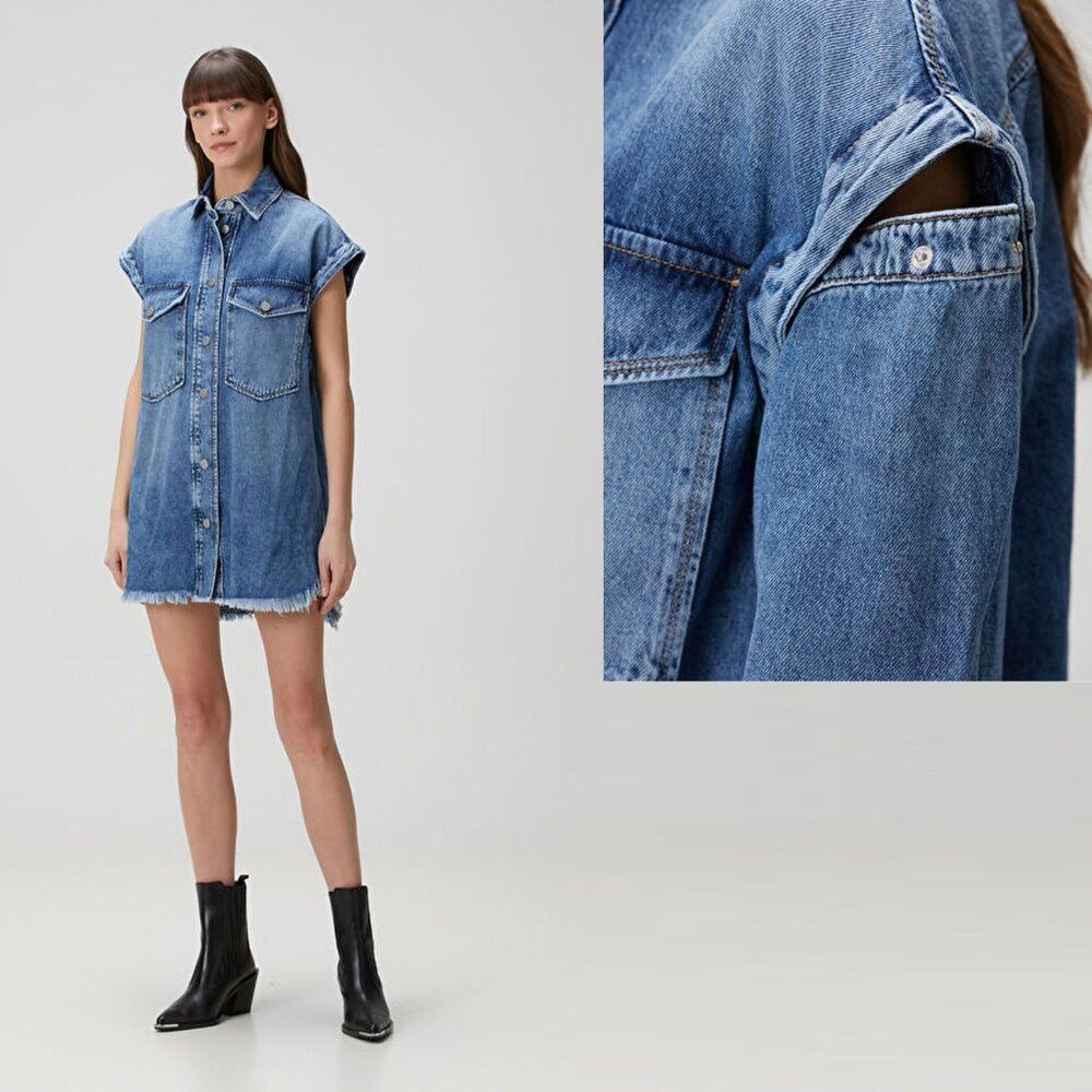 Allsaints NWT New $269 AllSaints Faye Blue Oversized Denim Dress In M Size M / US 6-8 / IT 42-44 - 2 Thumbnail