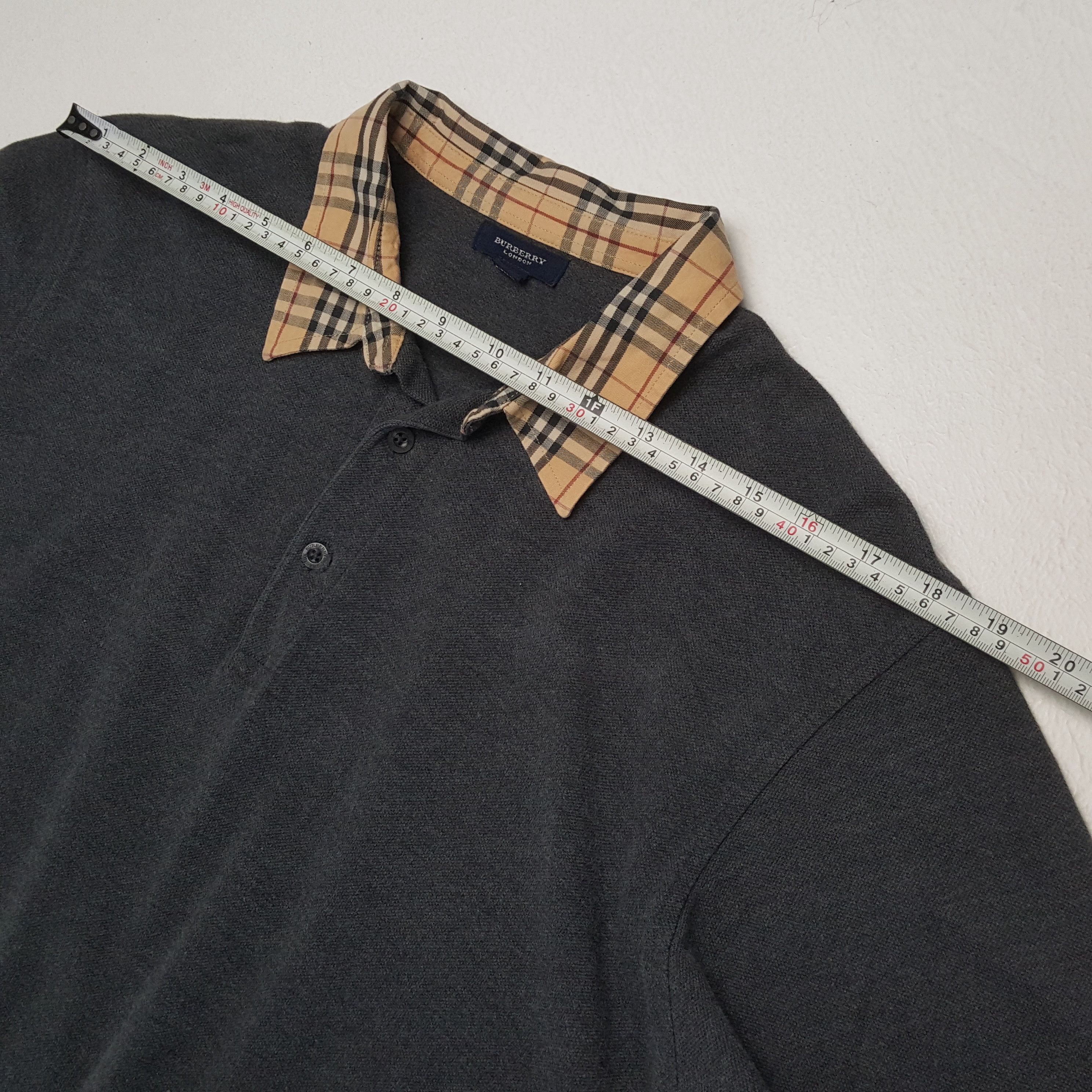 Burberry × Vintage Vintage BURBERRY LONDON Nova Check Collar Design Polos Size US L / EU 52-54 / 3 - 4 Thumbnail