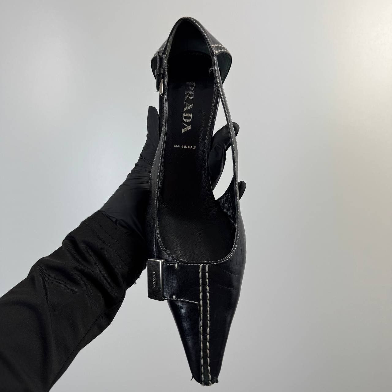 Prada Vintage Prada Slingback Pointed-Toe Kitten Heel Size 35.5 EU Size US 5.5 / IT 35.5 - 3 Thumbnail