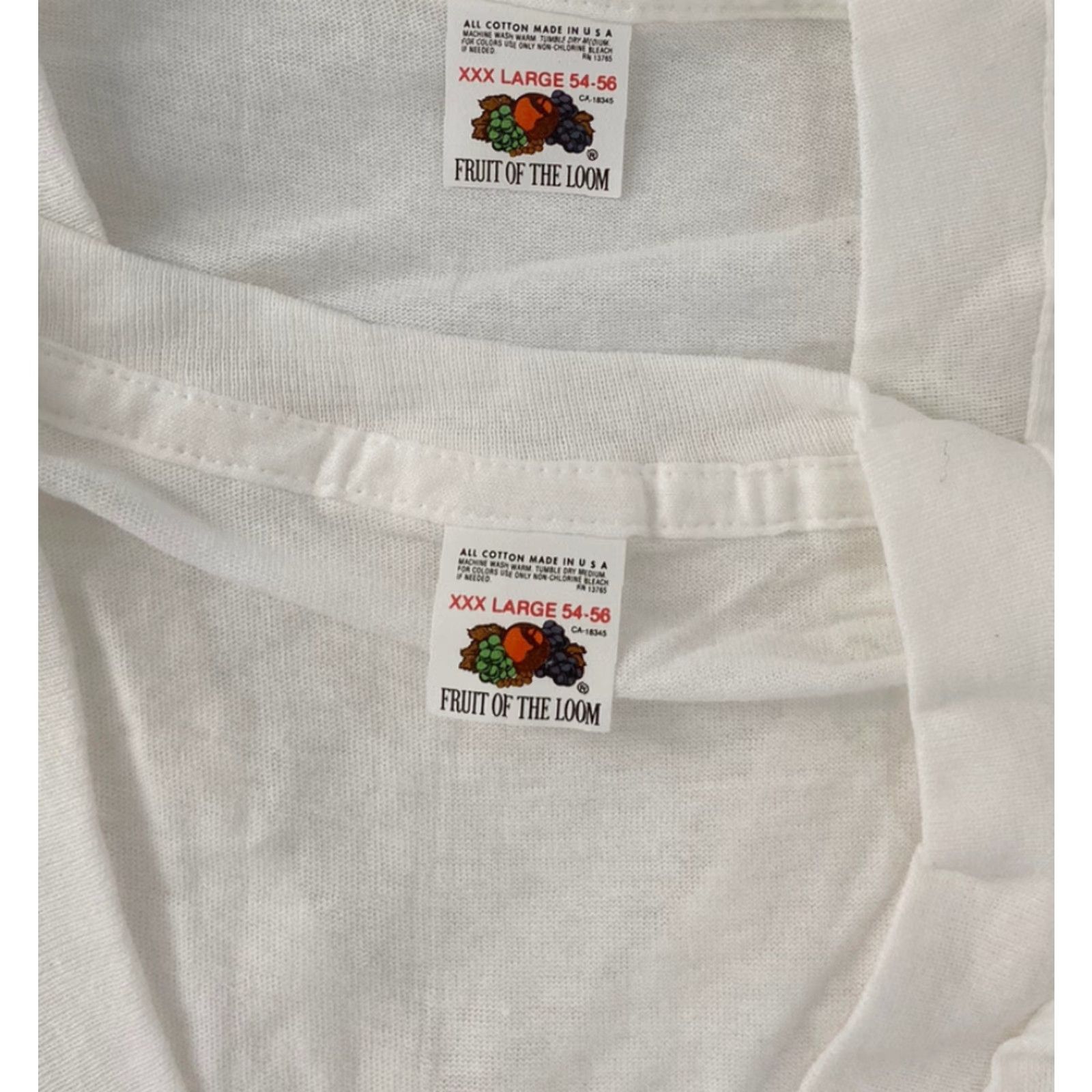 Fruit Of The Loom VINTAGE Fruit Of The Loom T-Shirt Adult XLarge White Single Stitch 90s Men Lot of 2 Size US XXL / EU 58 / 5 - 4 Thumbnail