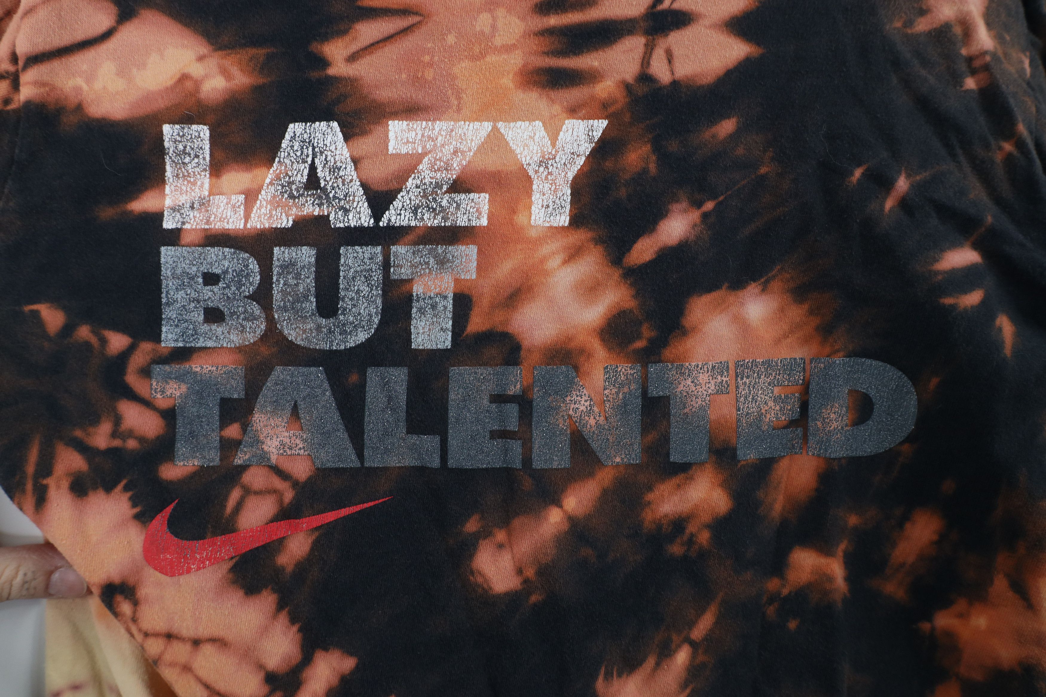 Nike × Vintage Vintage Y2K Nike Acid Wash Lazy But Talented Swoosh T-Shirt Size US M / EU 48-50 / 2 - 4 Thumbnail