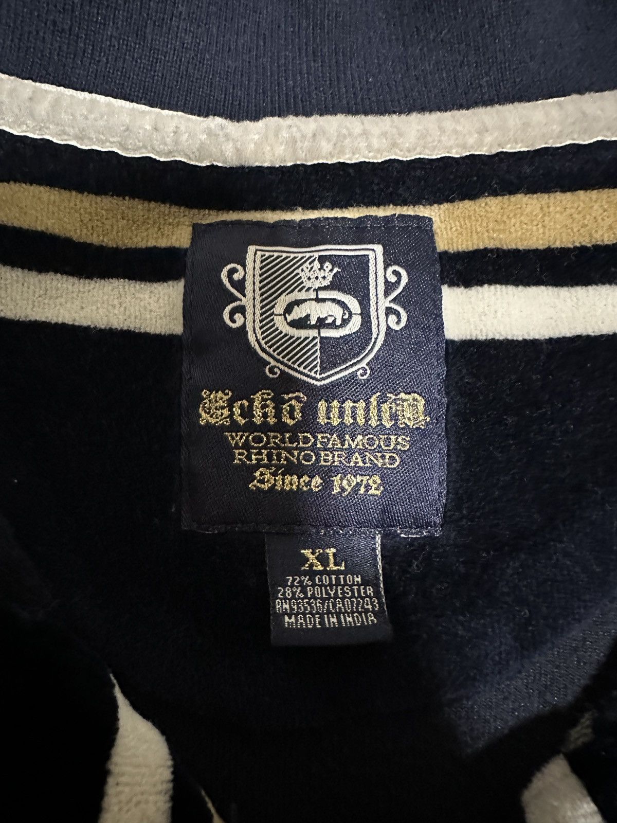 Ecko Unltd. Vintage Y2K Ecko Unltd. Velour Striped Polo Size US XL / EU 56 / 4 - 4 Thumbnail