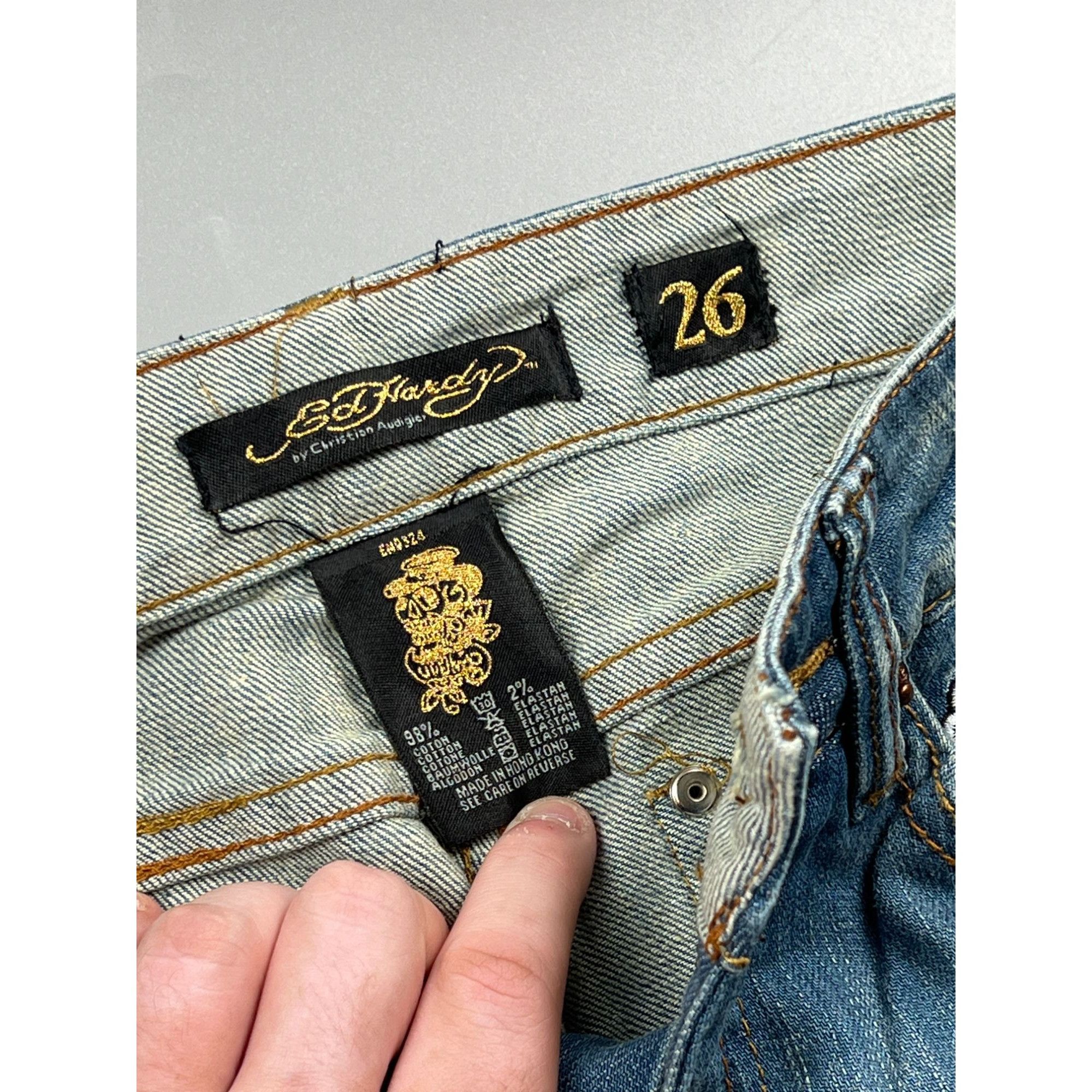 Ed Hardy Ed Hardy Embroidered Denim Jeans Pants (Y0813) Size 26" / US 2 / IT 38 - 7 Thumbnail