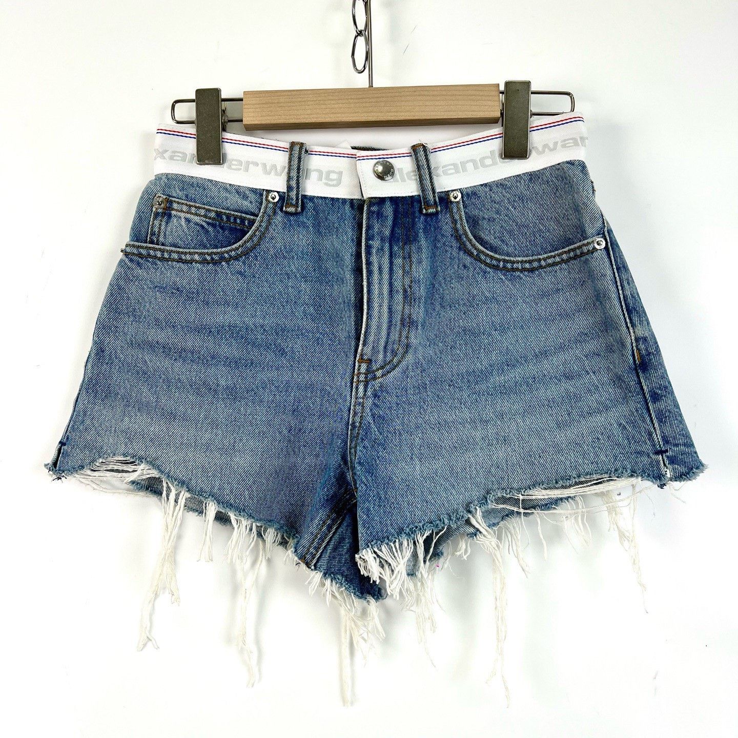 Alexander Wang Alexander Wang Bite Blue Denim Shorts Size 24" / US 00 / IT 34 - 1 Thumbnail