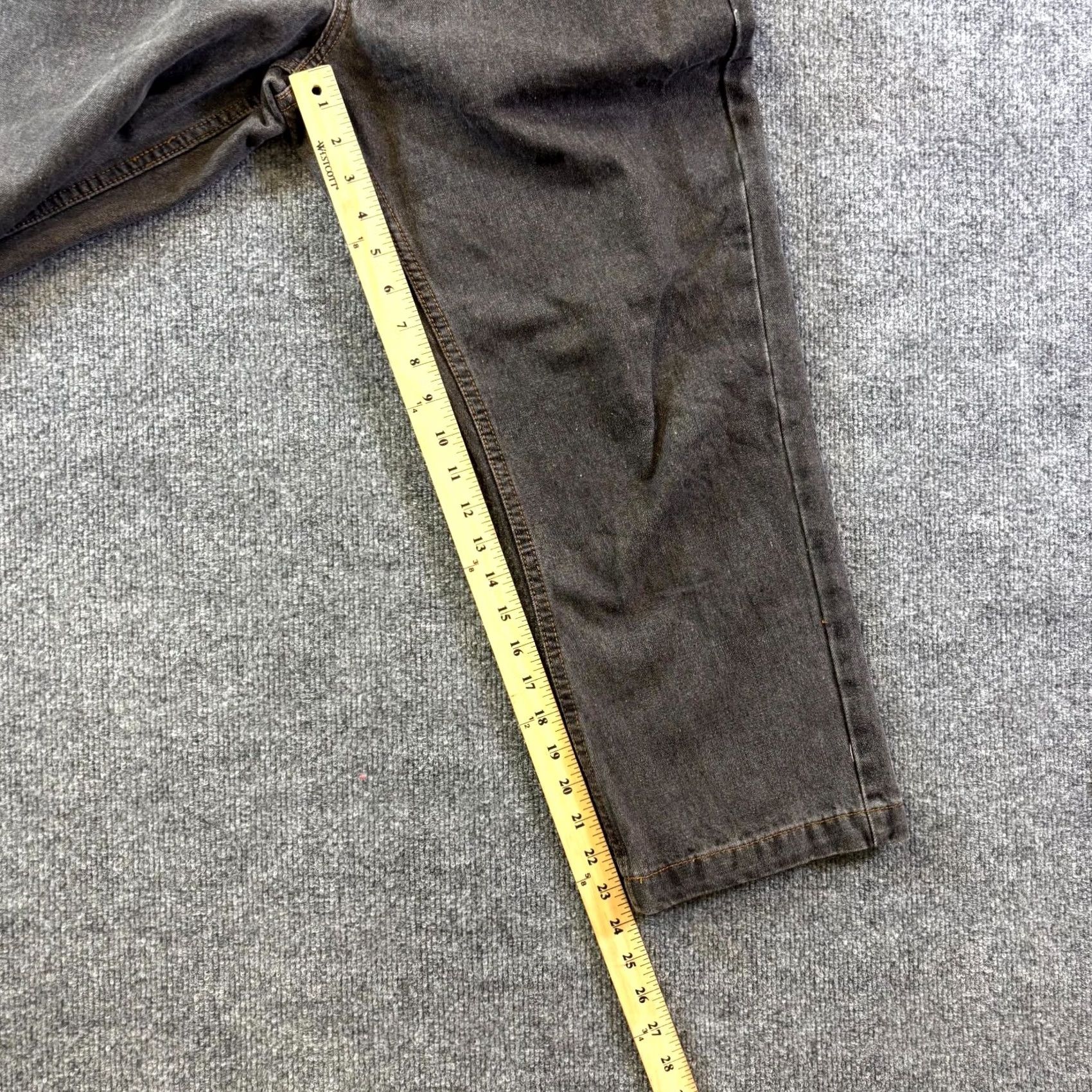 Vintage Duke Jeans Men 34xS Gray Denim Cotton Blend Straight Leg Skater 5-Pocket Button Closure Modern City Classic Everyday Men’s Size US 34 / EU 50 - 4 Thumbnail