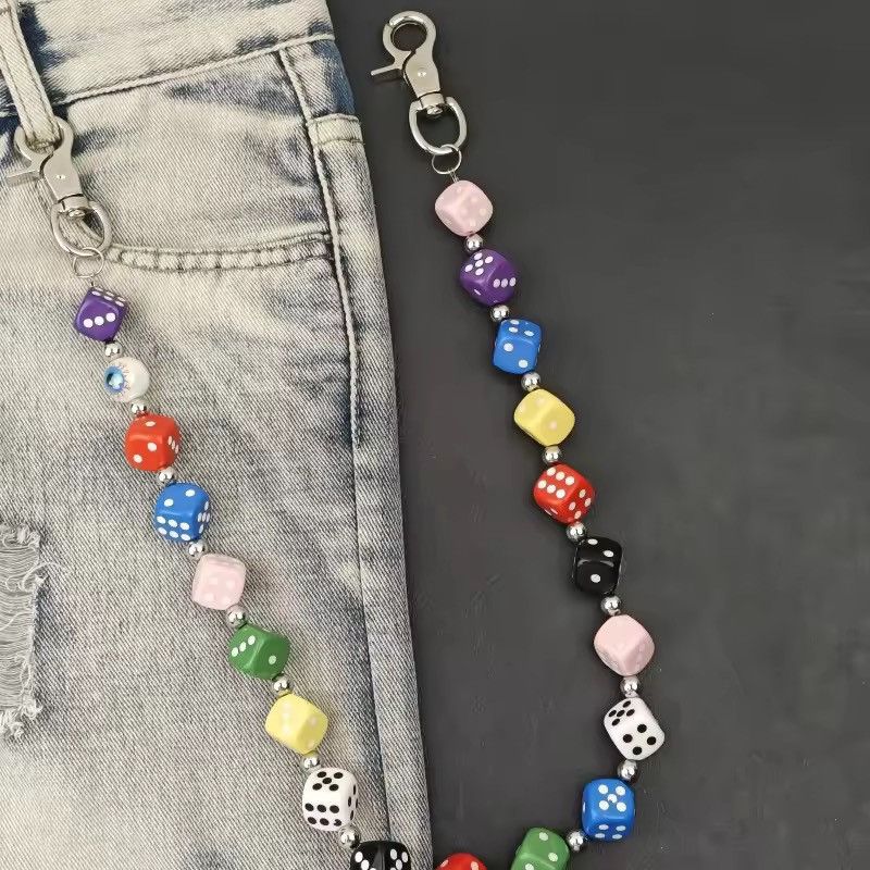 Jewelry Multi-Color Dice Bead Wallet Chain Y2K Grunge Streetwear Size ONE SIZE - 4 Thumbnail